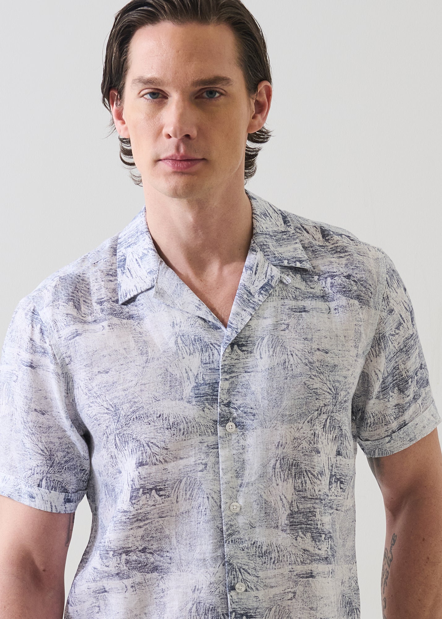 Tropical Print Linen Shirt - PATRICK ASSARAF