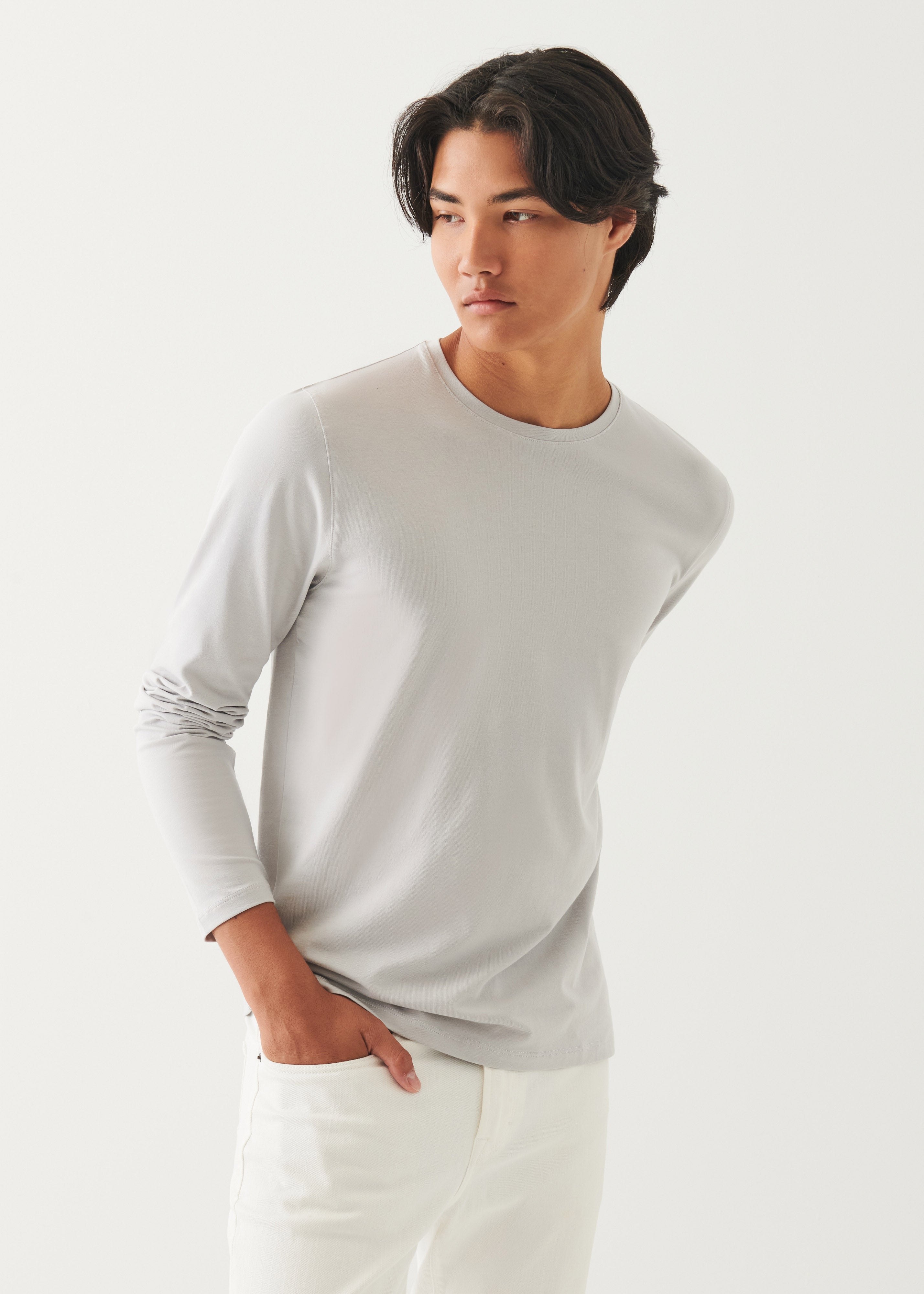 Pima Cotton Stretch Long Sleeve T-Shirt - PATRICK ASSARAF