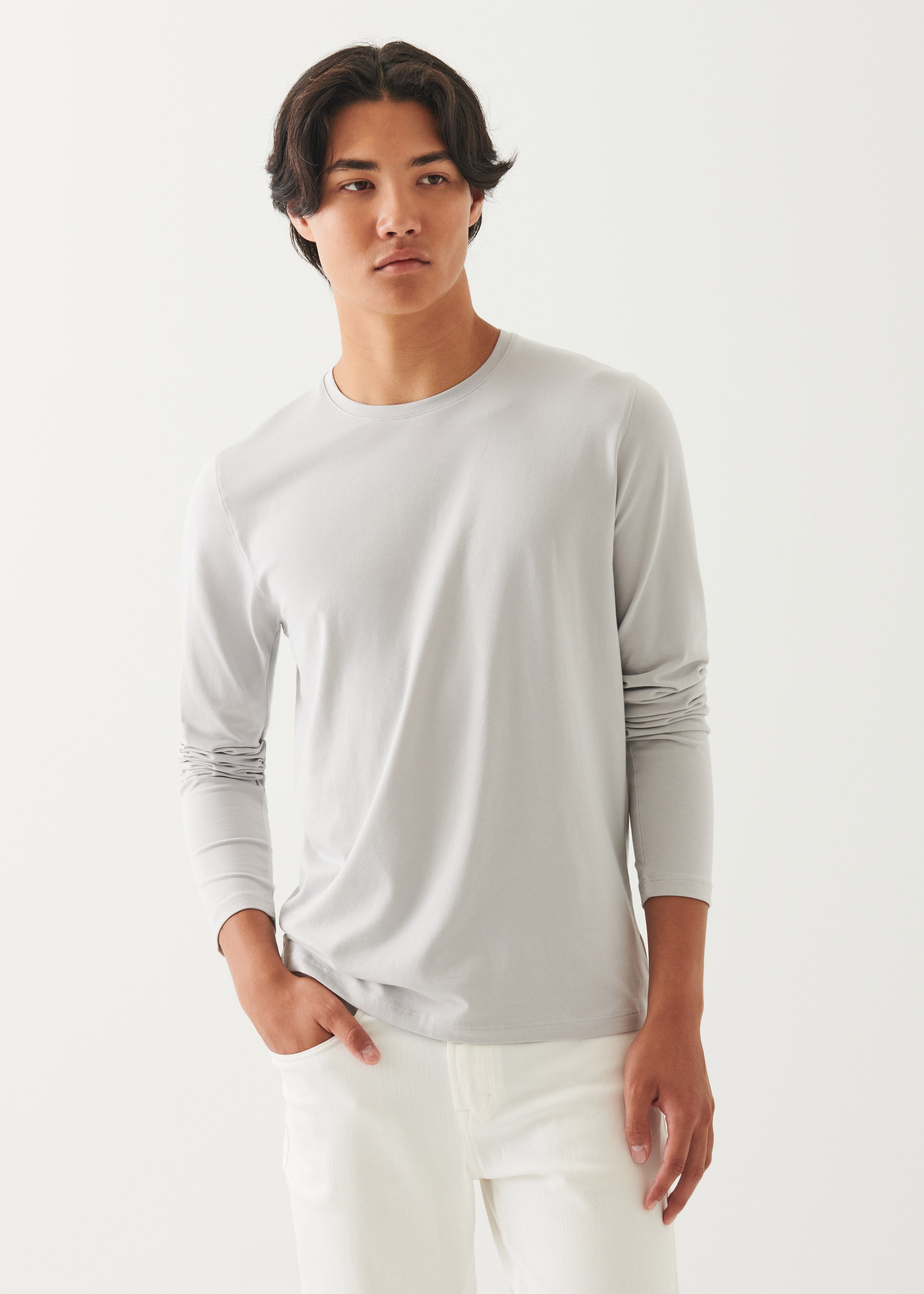 Pima Cotton Stretch Long Sleeve T-Shirt - PATRICK ASSARAF