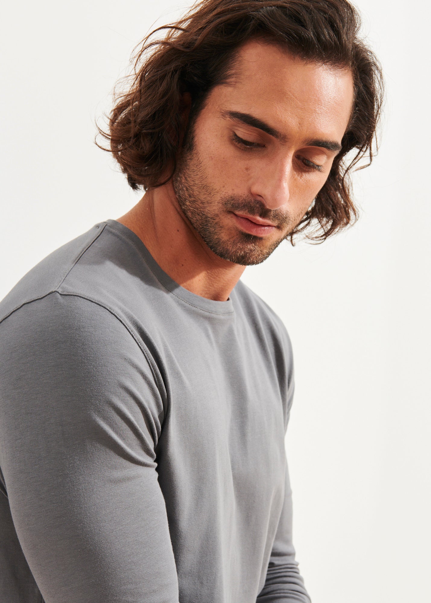 Pima Cotton Stretch Long Sleeve T-Shirt