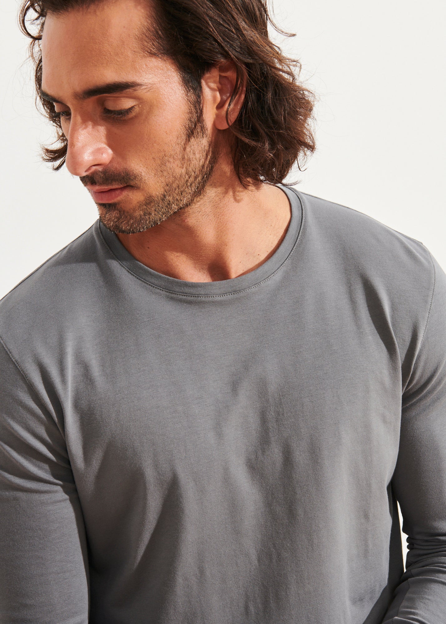 Pima Cotton Stretch Long Sleeve T-Shirt