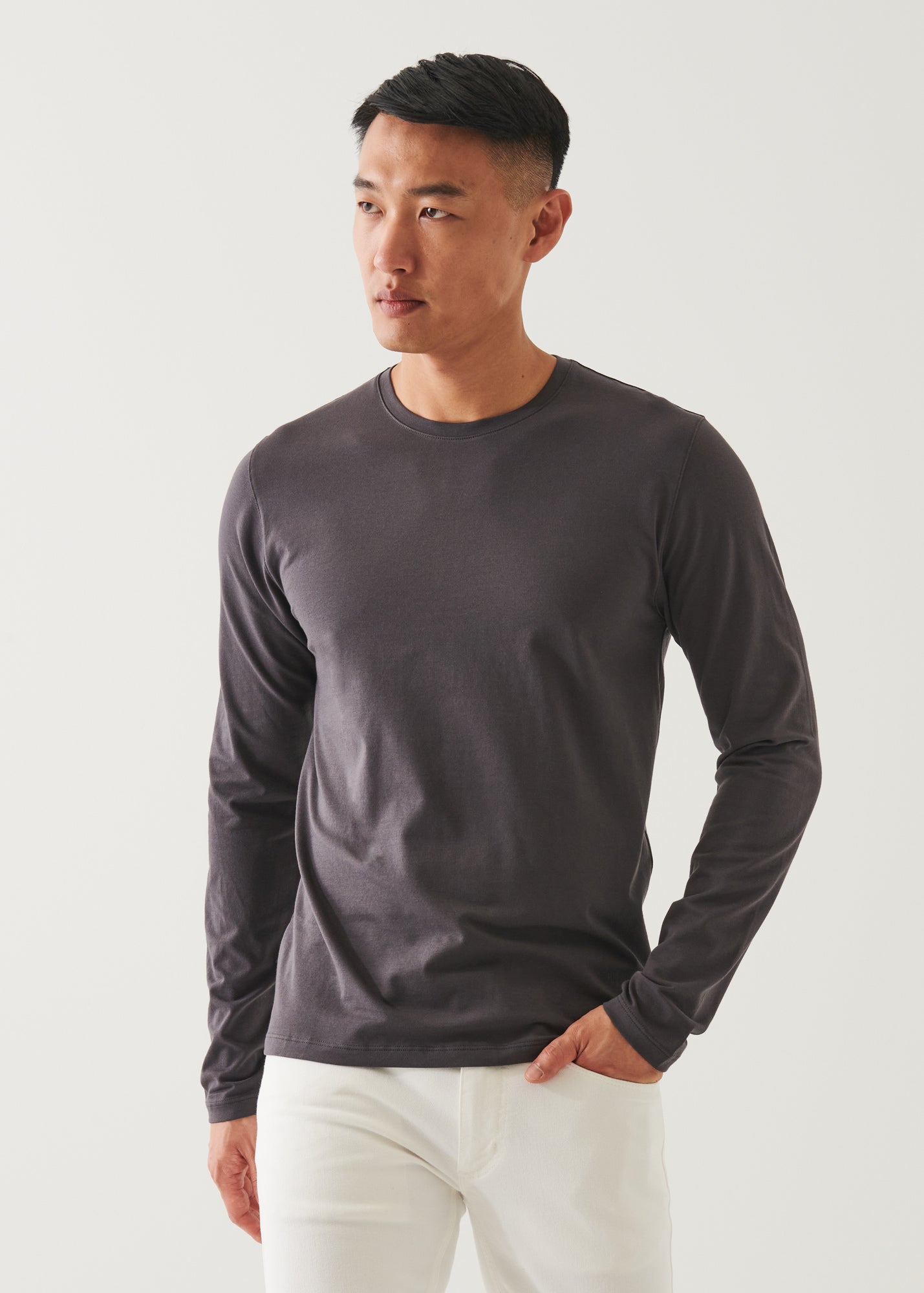 PIMA COTTON STRETCH LONG SLEEVE T-SHIRT | PATRICK ASSARAF.