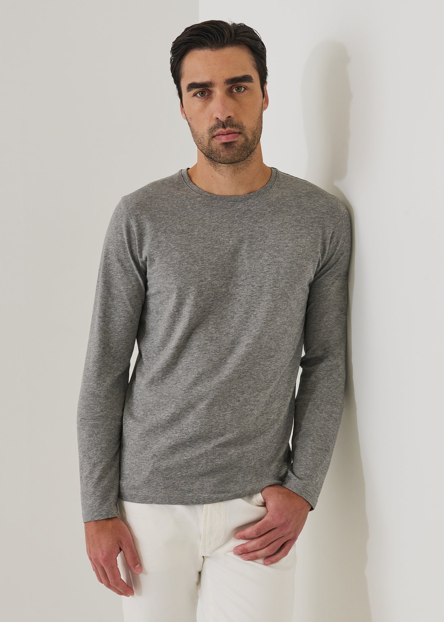 Pima Cotton Stretch Long Sleeve T-Shirt