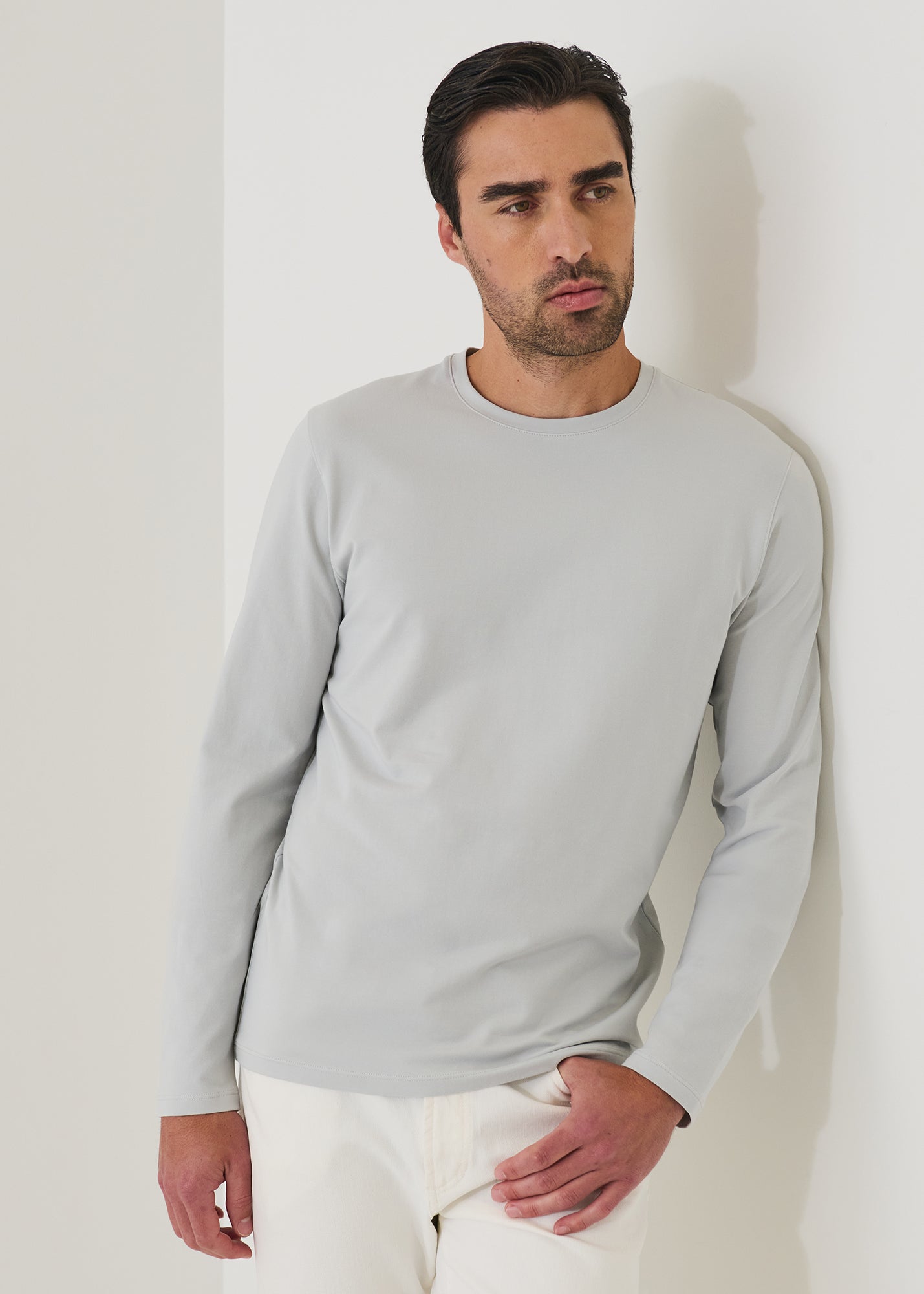Pima Cotton Stretch Long Sleeve T-Shirt - PATRICK ASSARAF