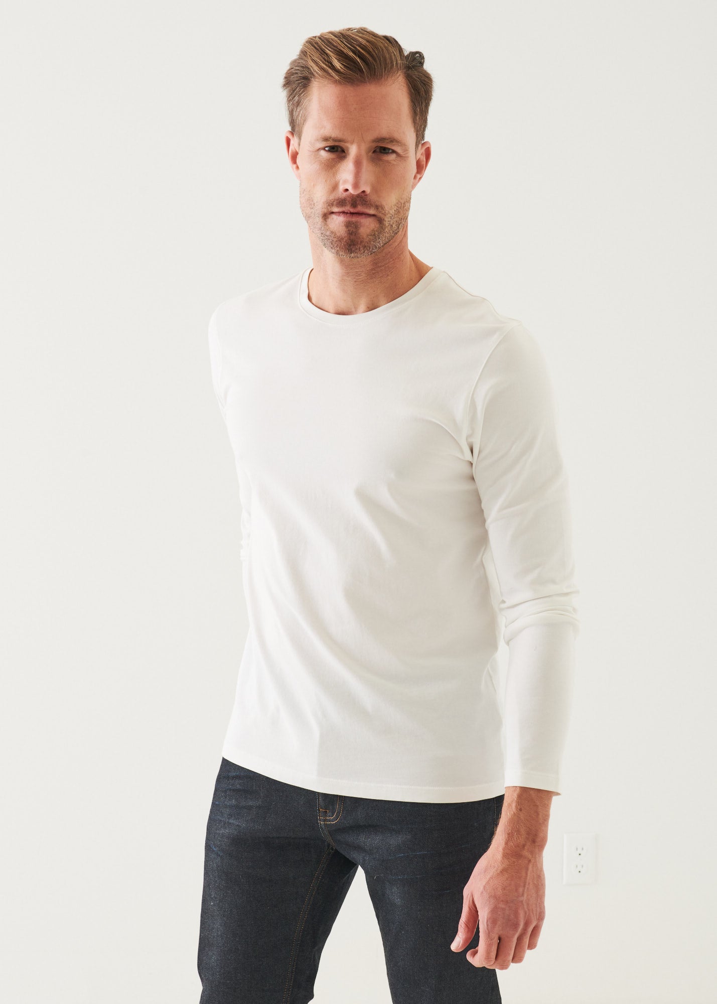 Pima Cotton Stretch Long Sleeve T-Shirt