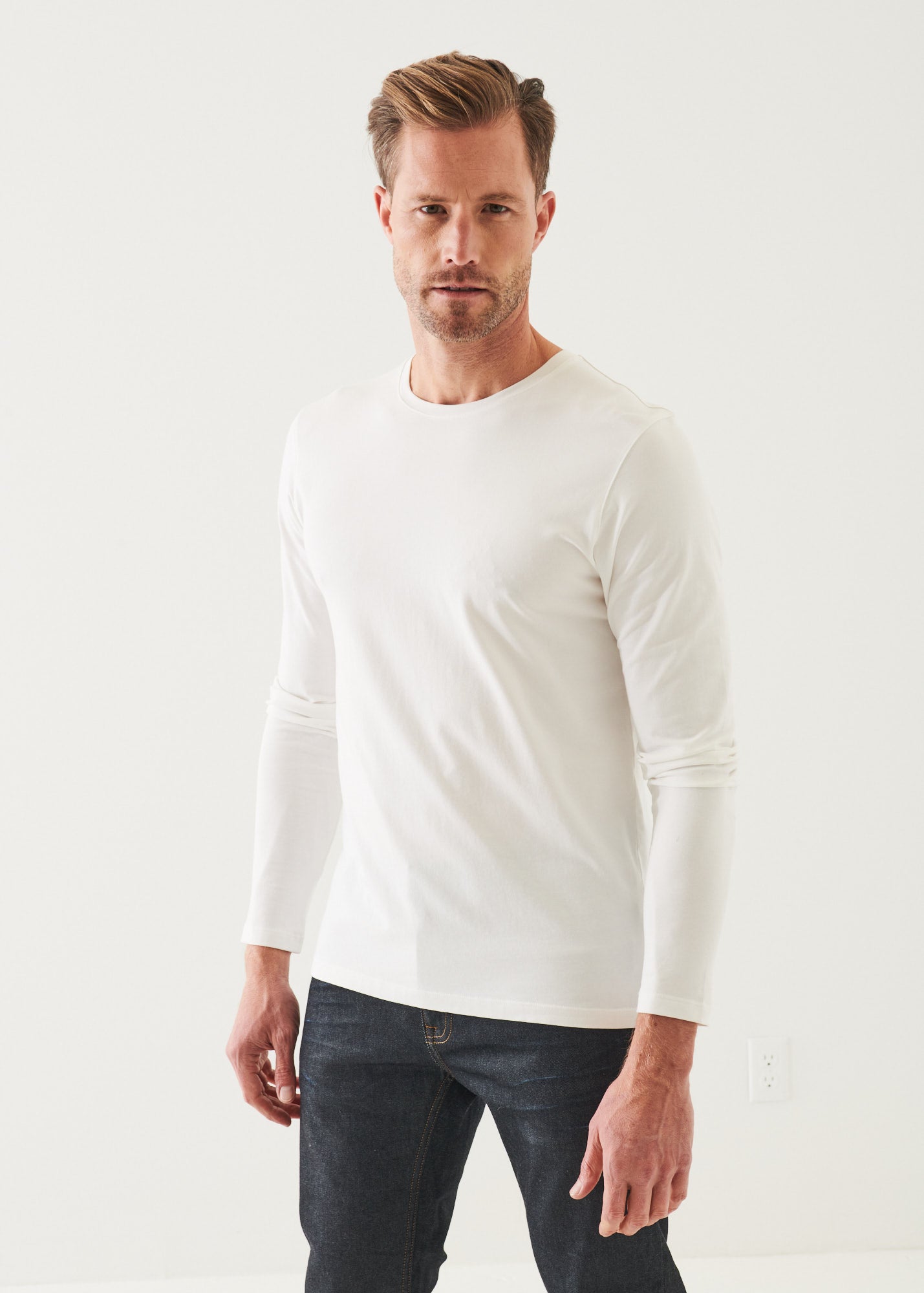 Pima Cotton Stretch Long Sleeve T-Shirt