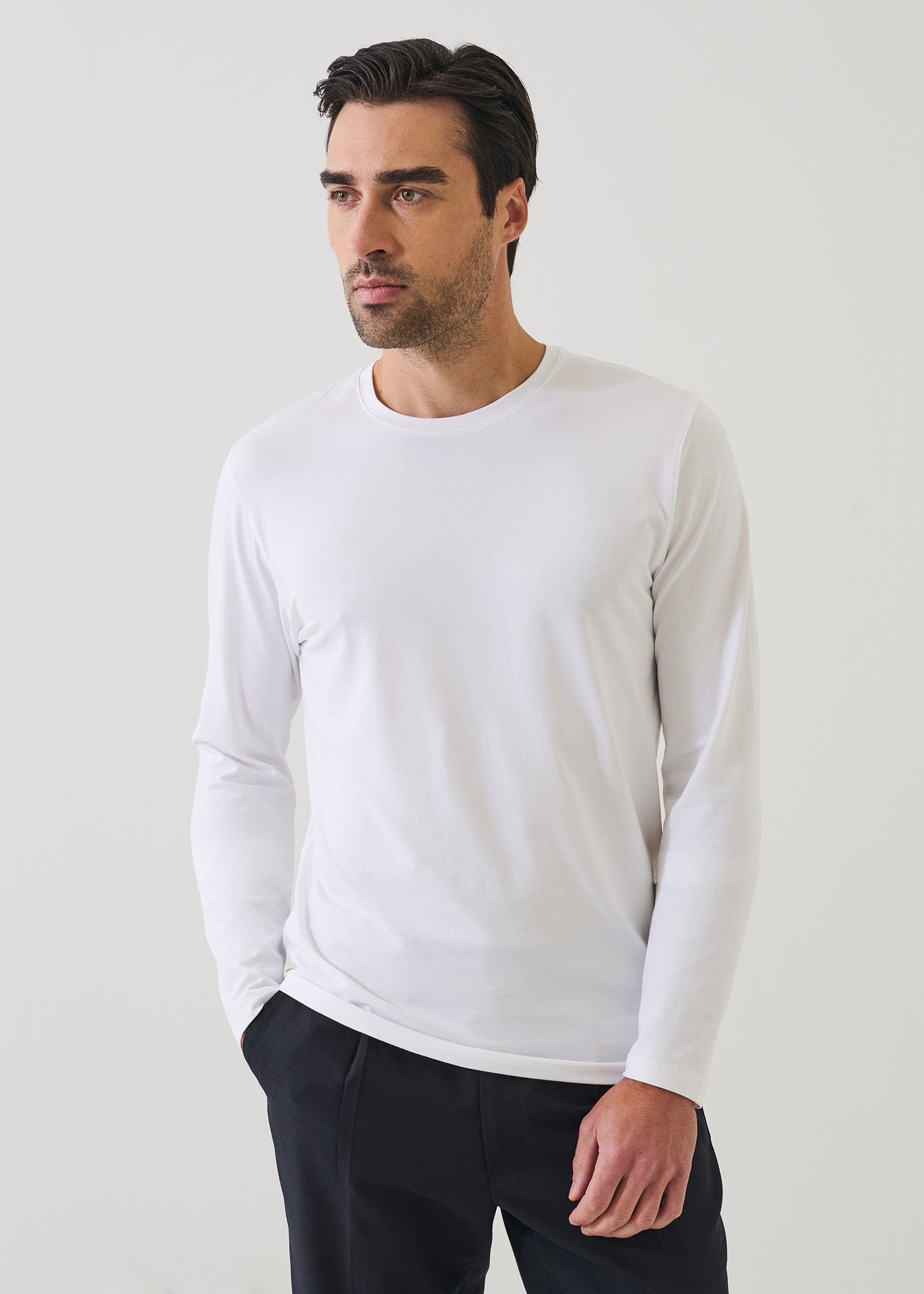 Pima Cotton Stretch Long Sleeve T-Shirt