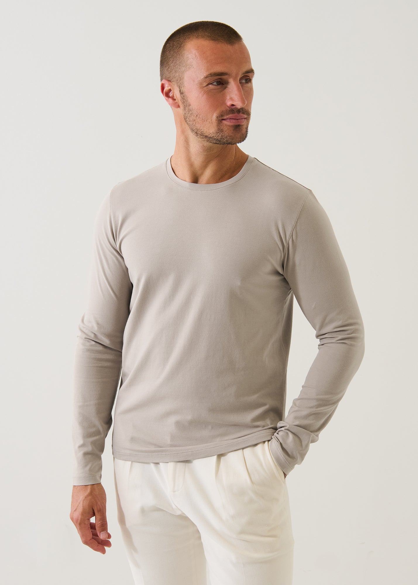 Pima Cotton Stretch Long Sleeve T-Shirt