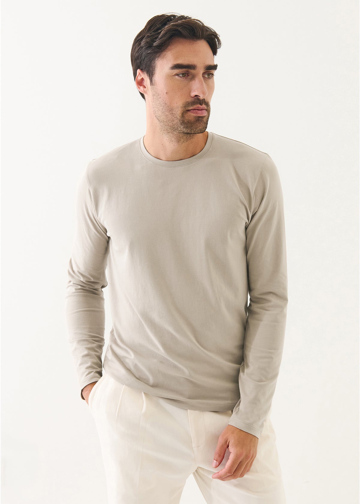 Pima Cotton Stretch Long Sleeve T-Shirt - PATRICK ASSARAF