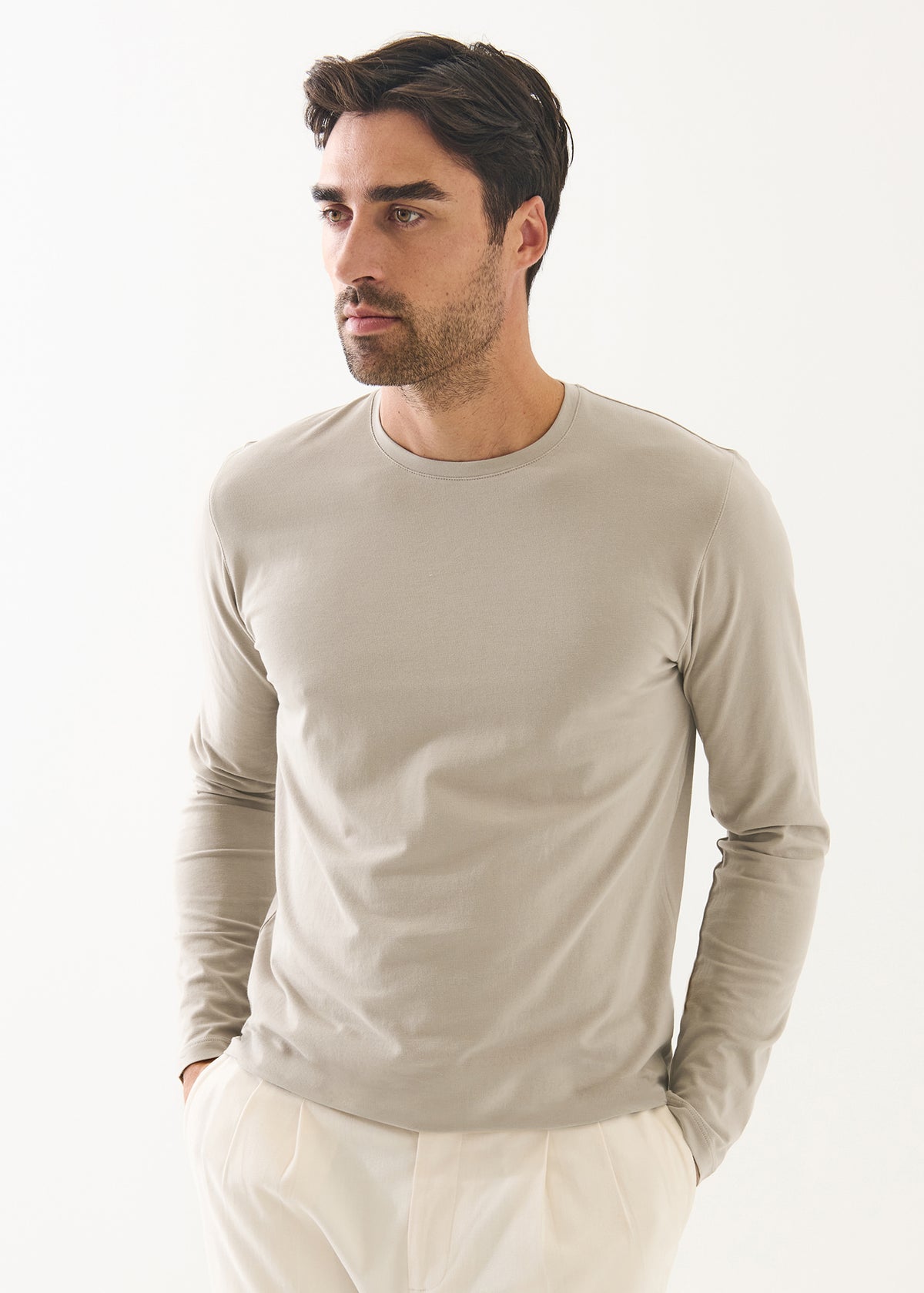 Pima Cotton Stretch Long Sleeve T-Shirt - PATRICK ASSARAF