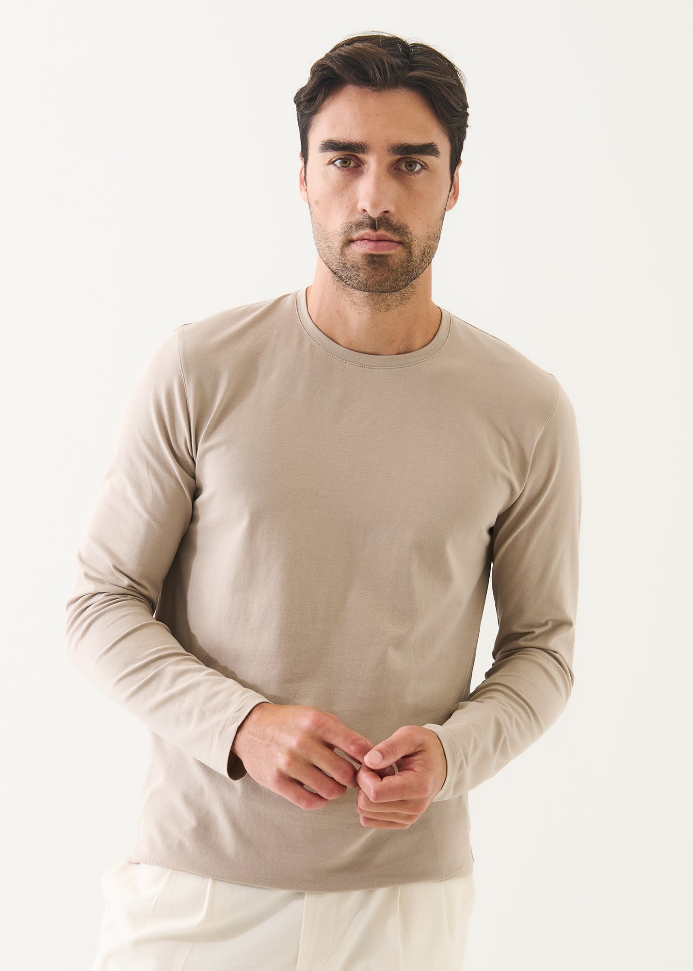 Pima Cotton Stretch Long Sleeve T-Shirt