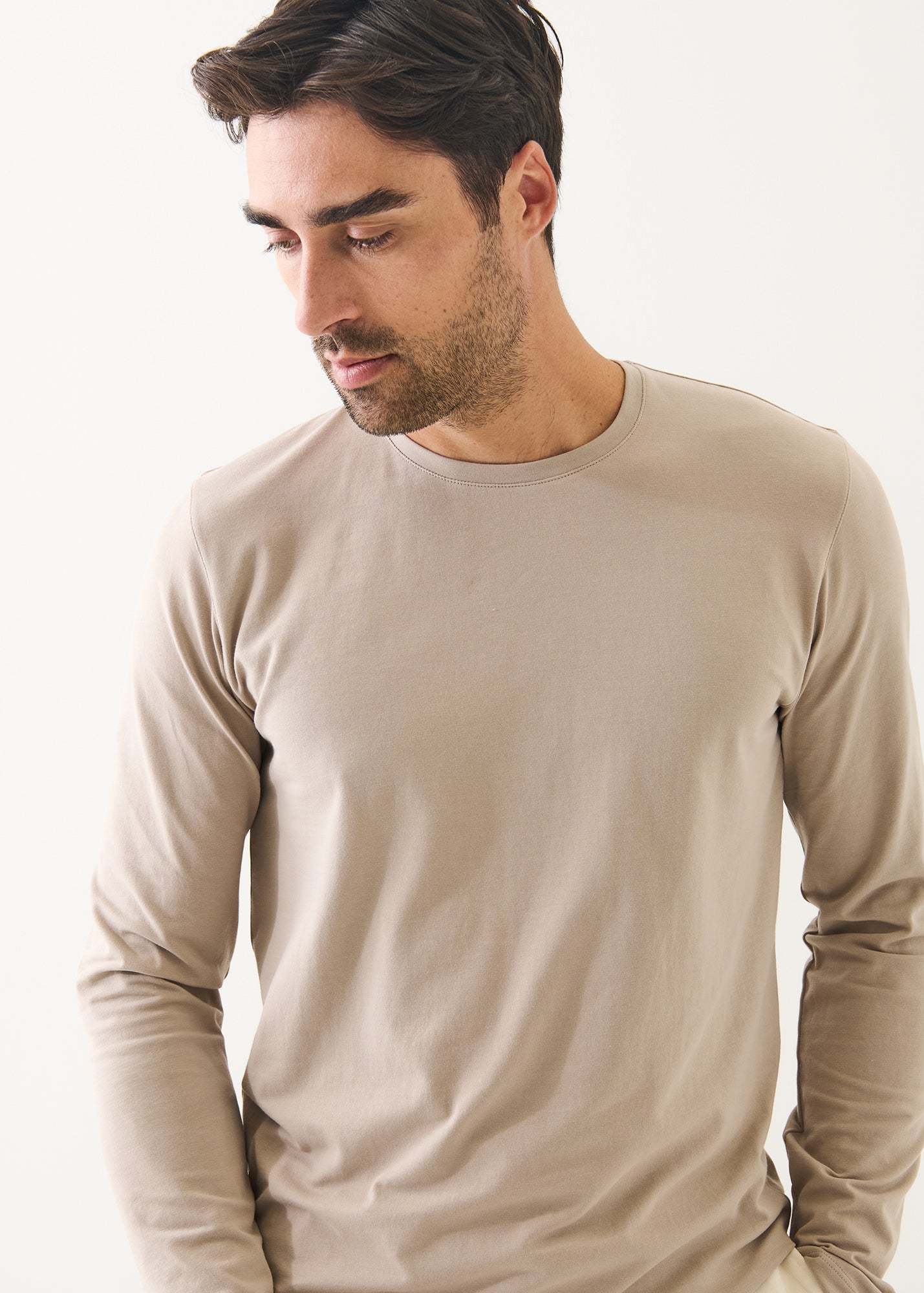 Pima Cotton Stretch Long Sleeve T-Shirt