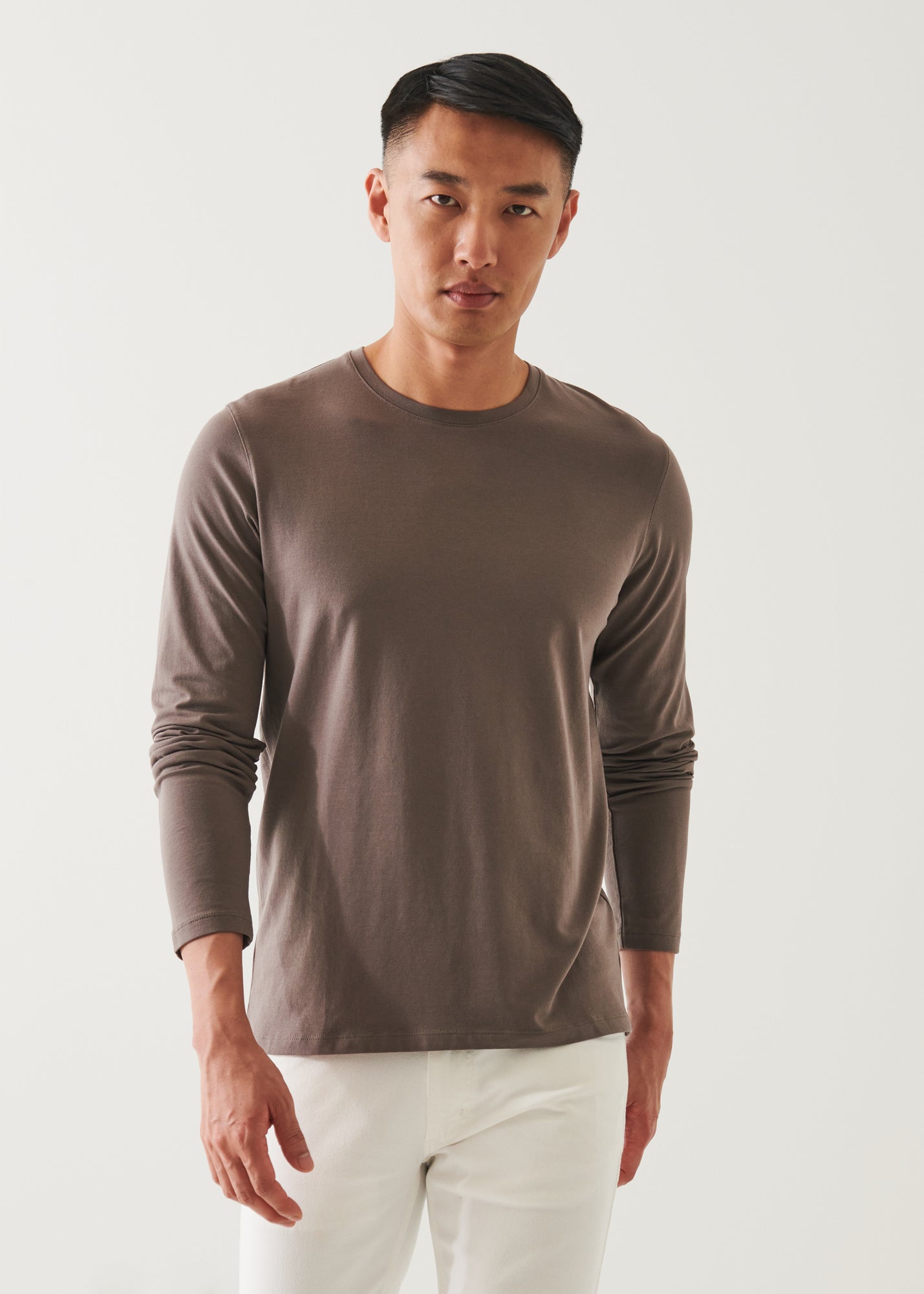 PIMA COTTON STRETCH LONG SLEEVE T-SHIRT | PATRICK ASSARAF.