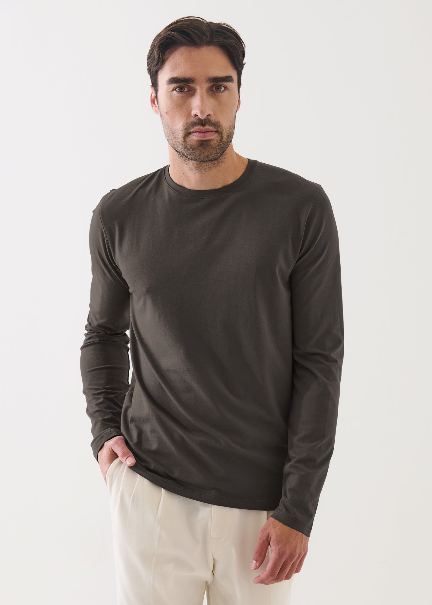 Pima Cotton Stretch Long Sleeve T-Shirt - PATRICK ASSARAF