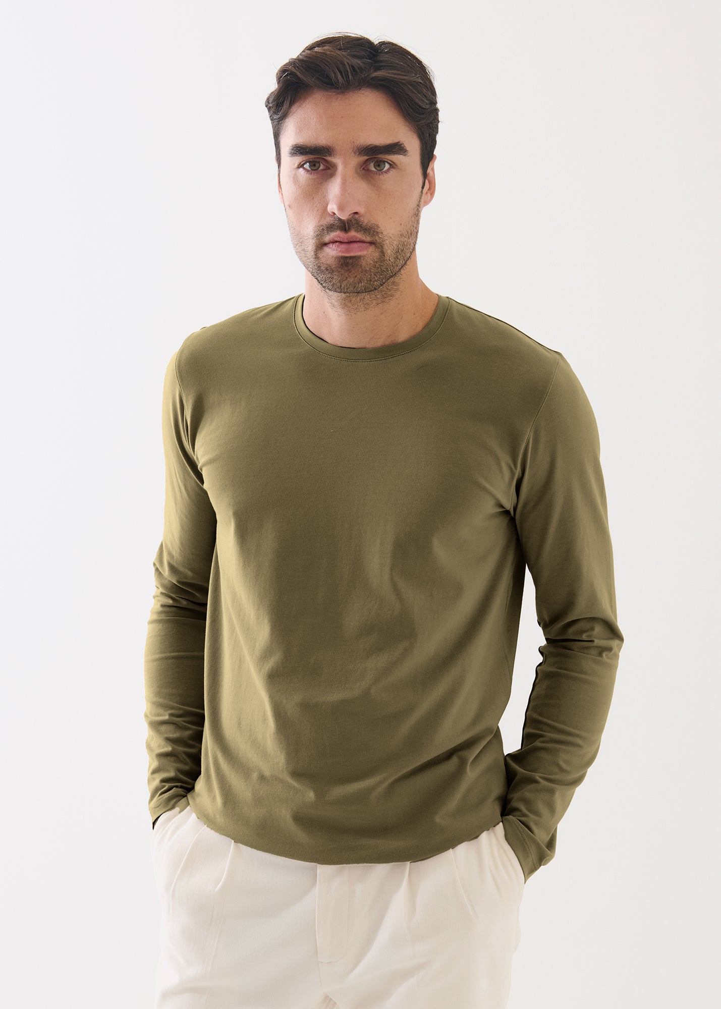 Pima Cotton Stretch Long Sleeve T-Shirt - PATRICK ASSARAF