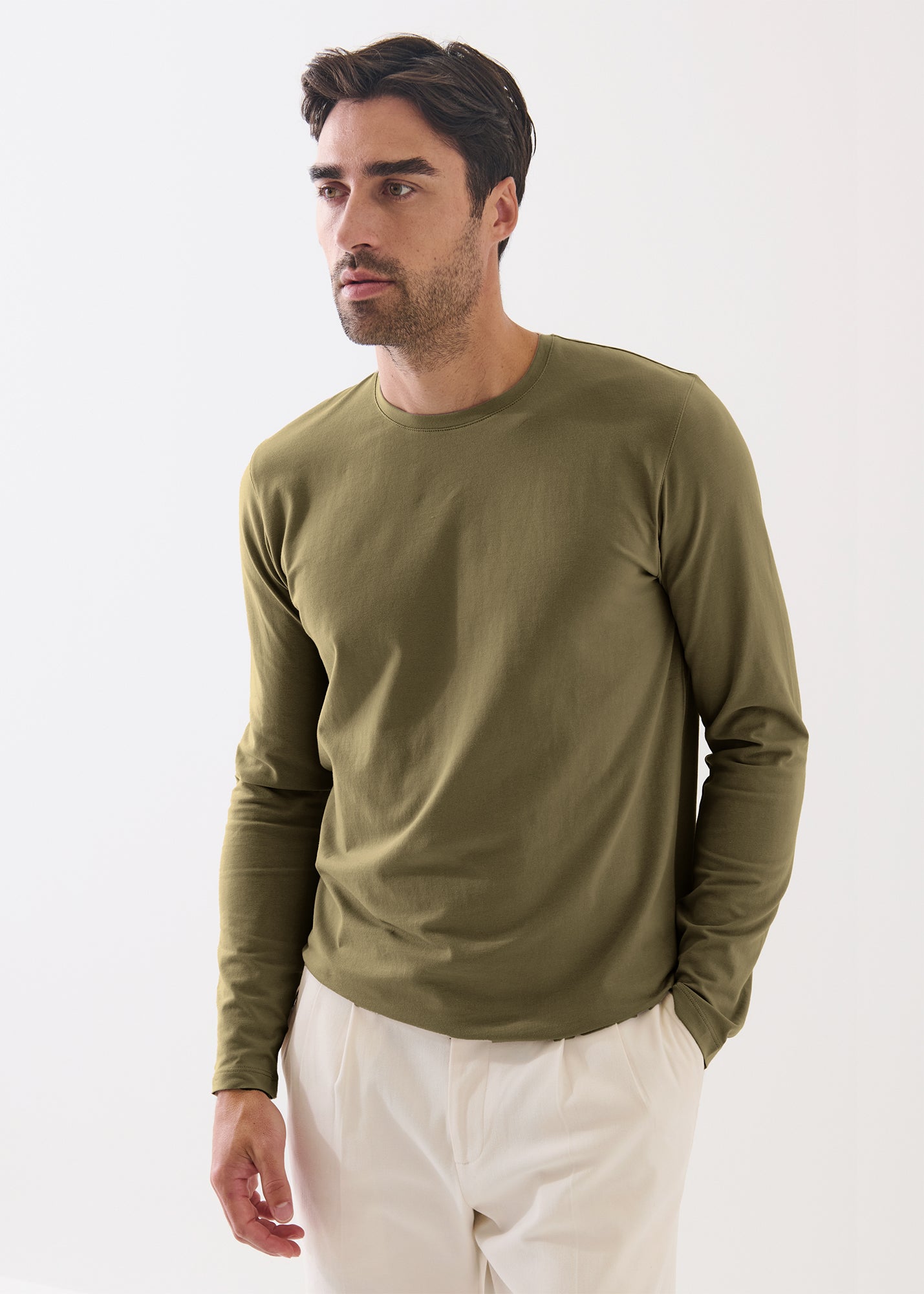 Pima Cotton Stretch Long Sleeve T-Shirt - PATRICK ASSARAF