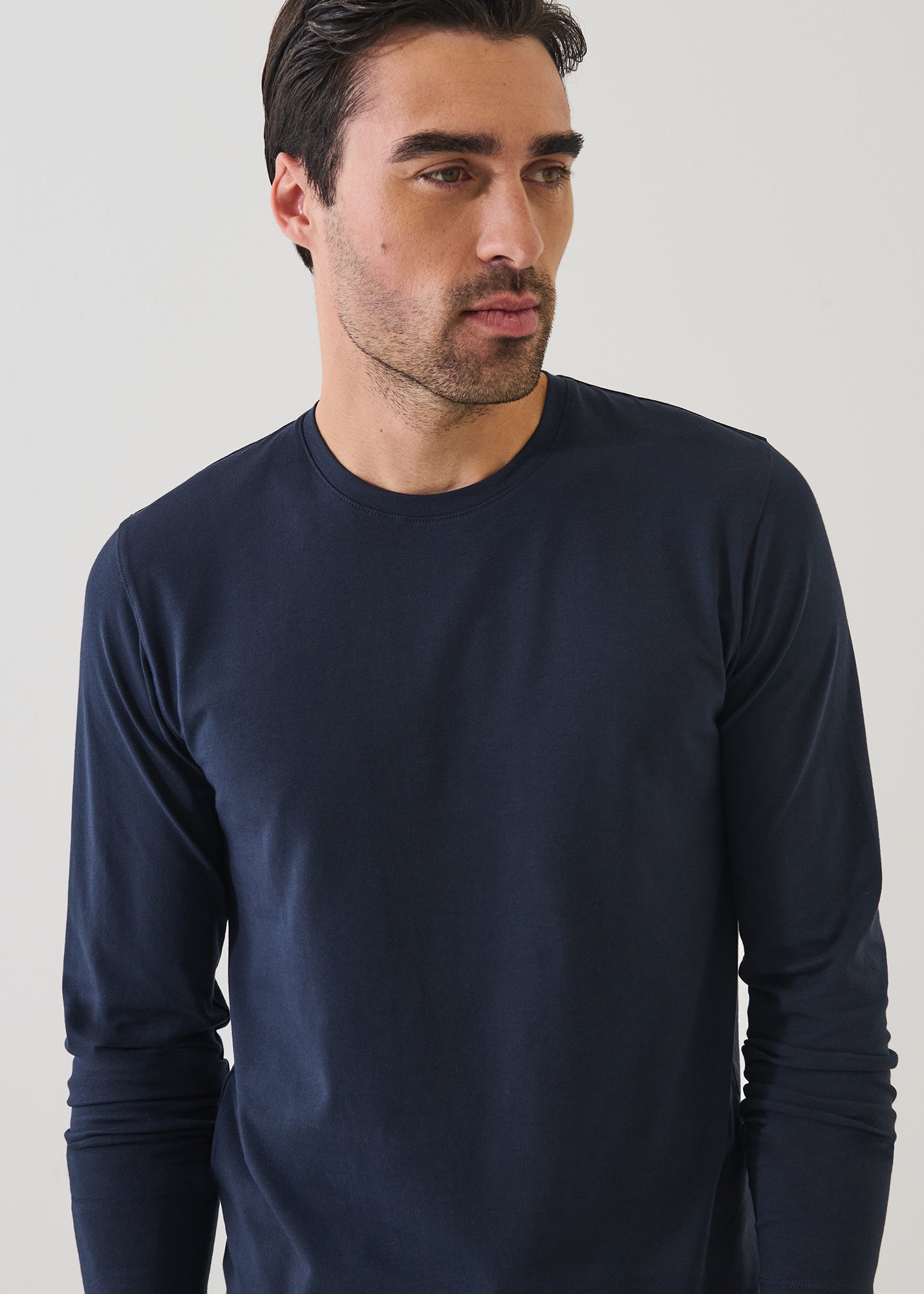 Pima Cotton Stretch Long Sleeve T-Shirt