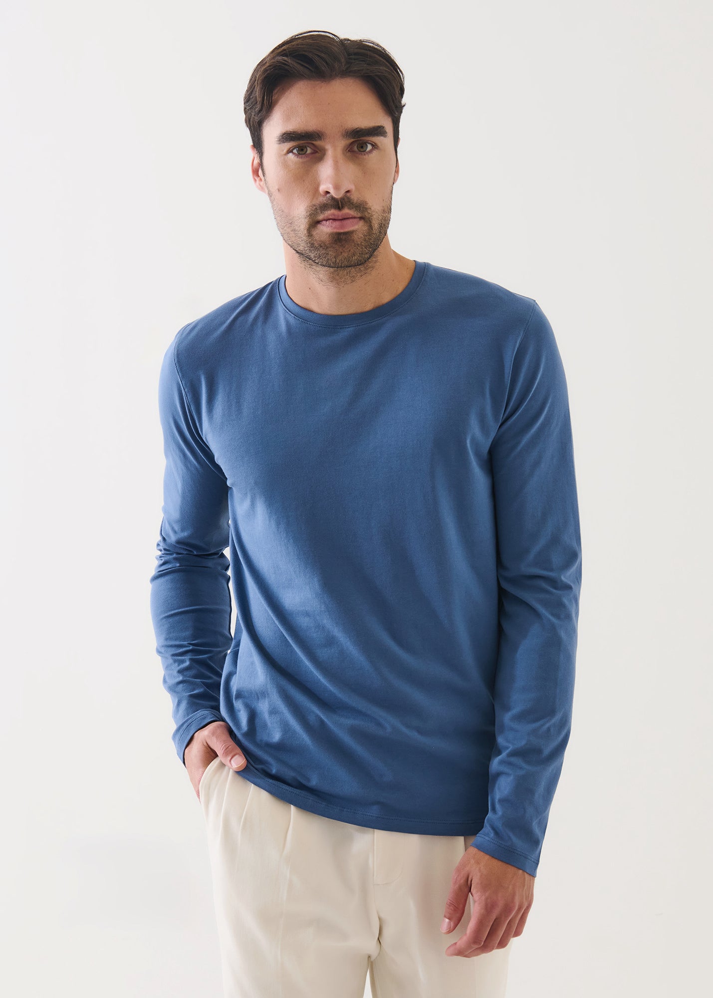 Pima Cotton Stretch Long Sleeve T-Shirt - PATRICK ASSARAF