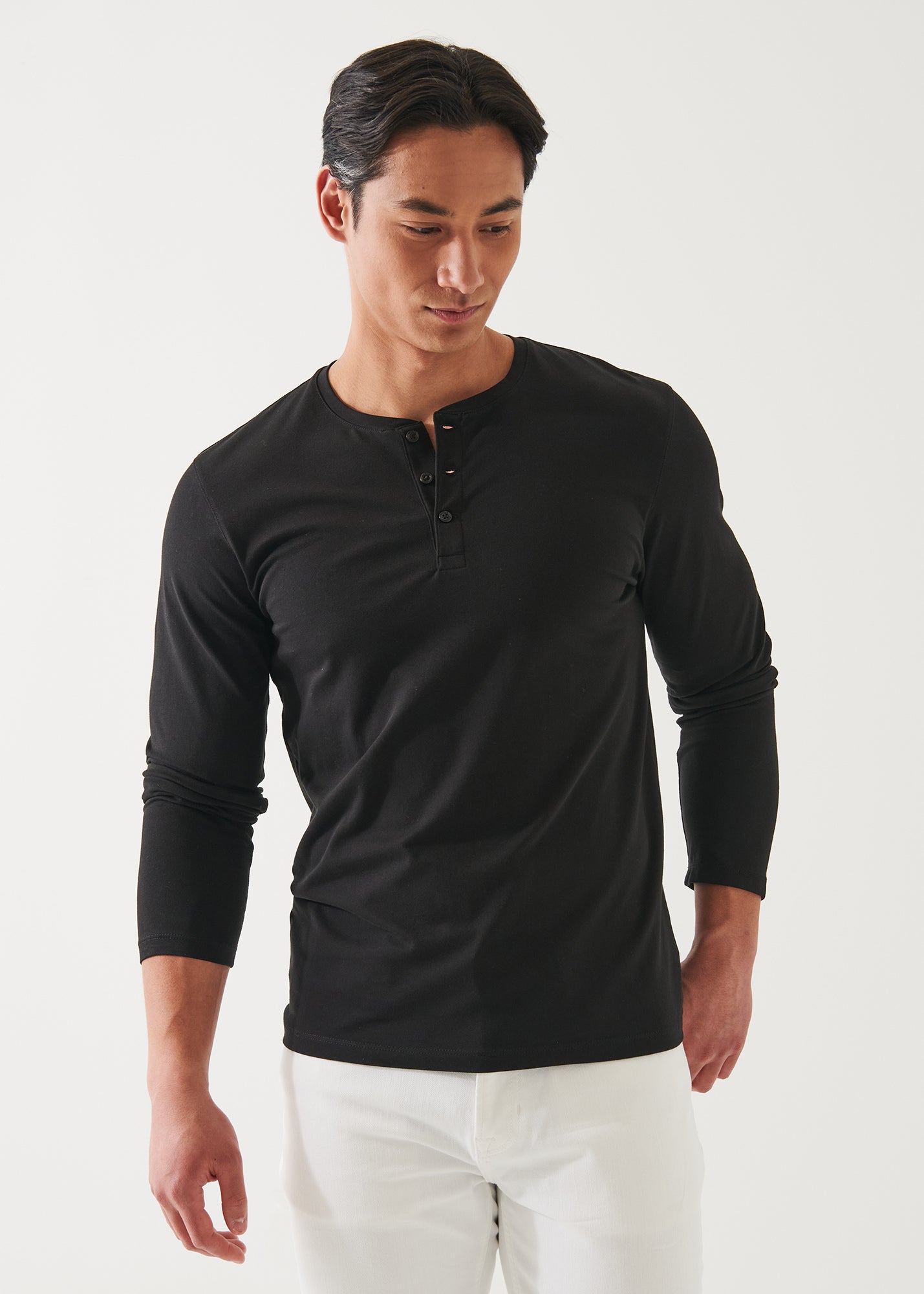 Pima Cotton Stretch Henley - PATRICK ASSARAF