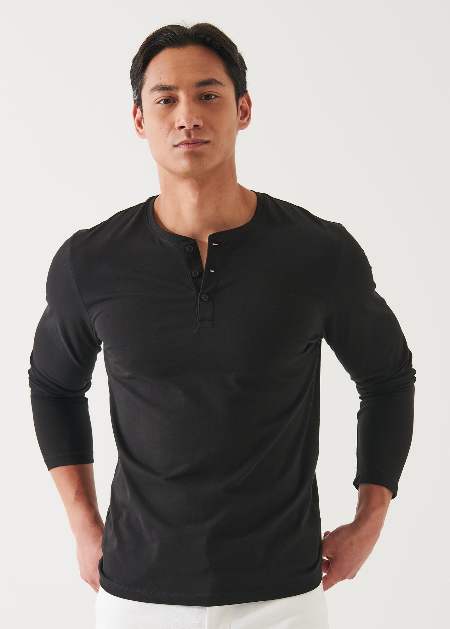 Pima Cotton Stretch Henley - PATRICK ASSARAF