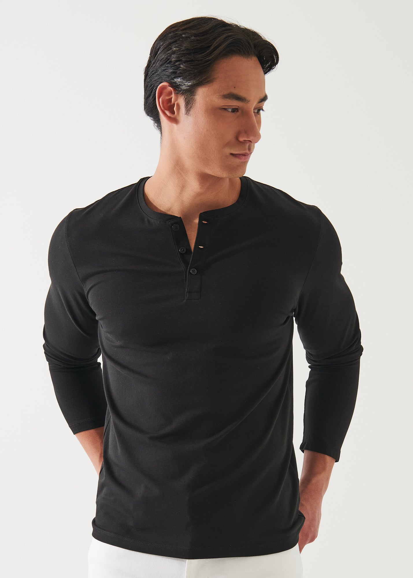 Pima Cotton Stretch Henley - PATRICK ASSARAF