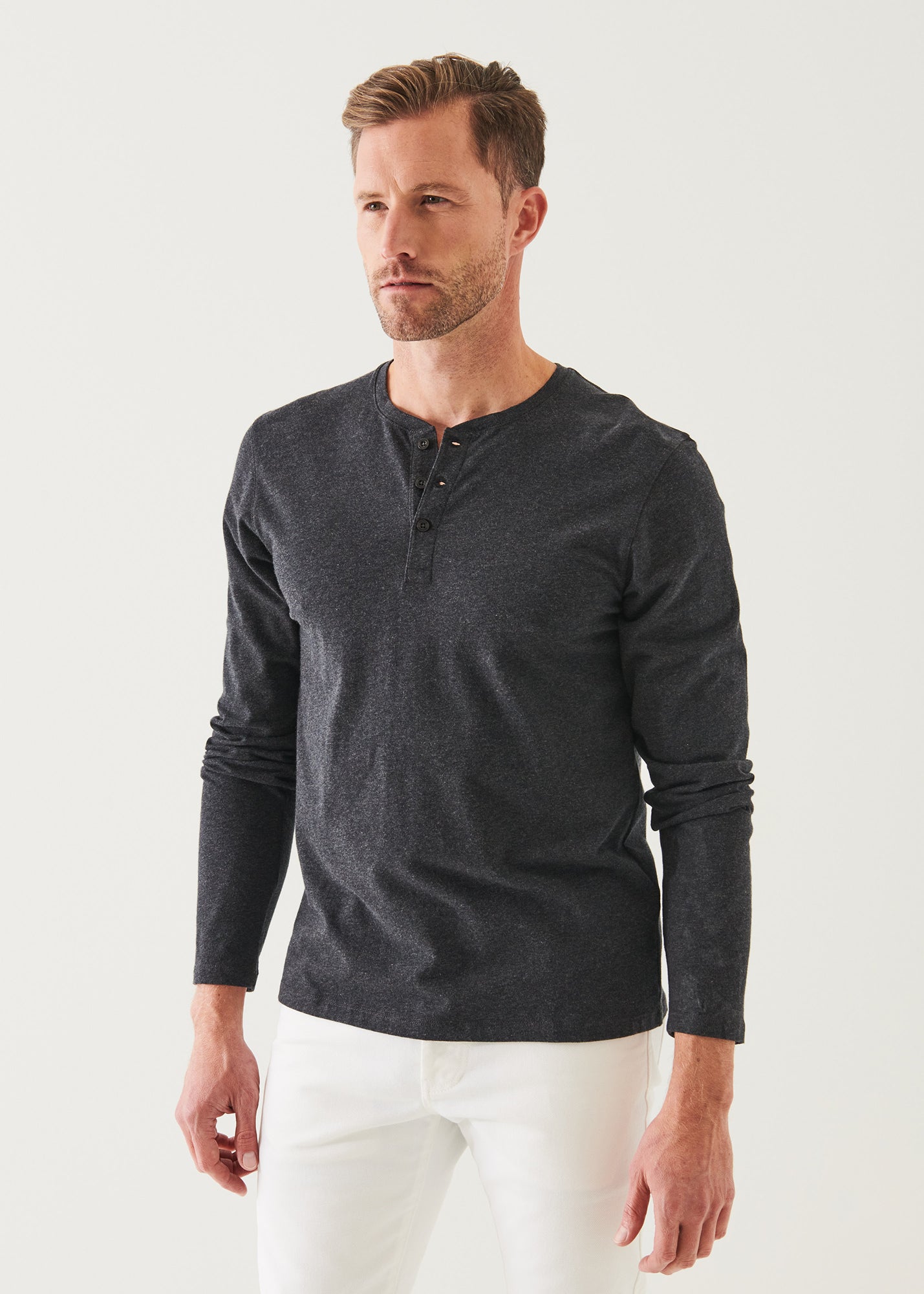 Pima Cotton Stretch Henley - PATRICK ASSARAF