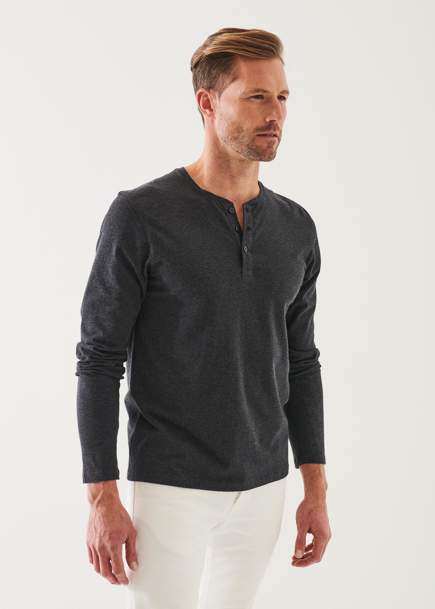 Pima Cotton Stretch Henley - PATRICK ASSARAF