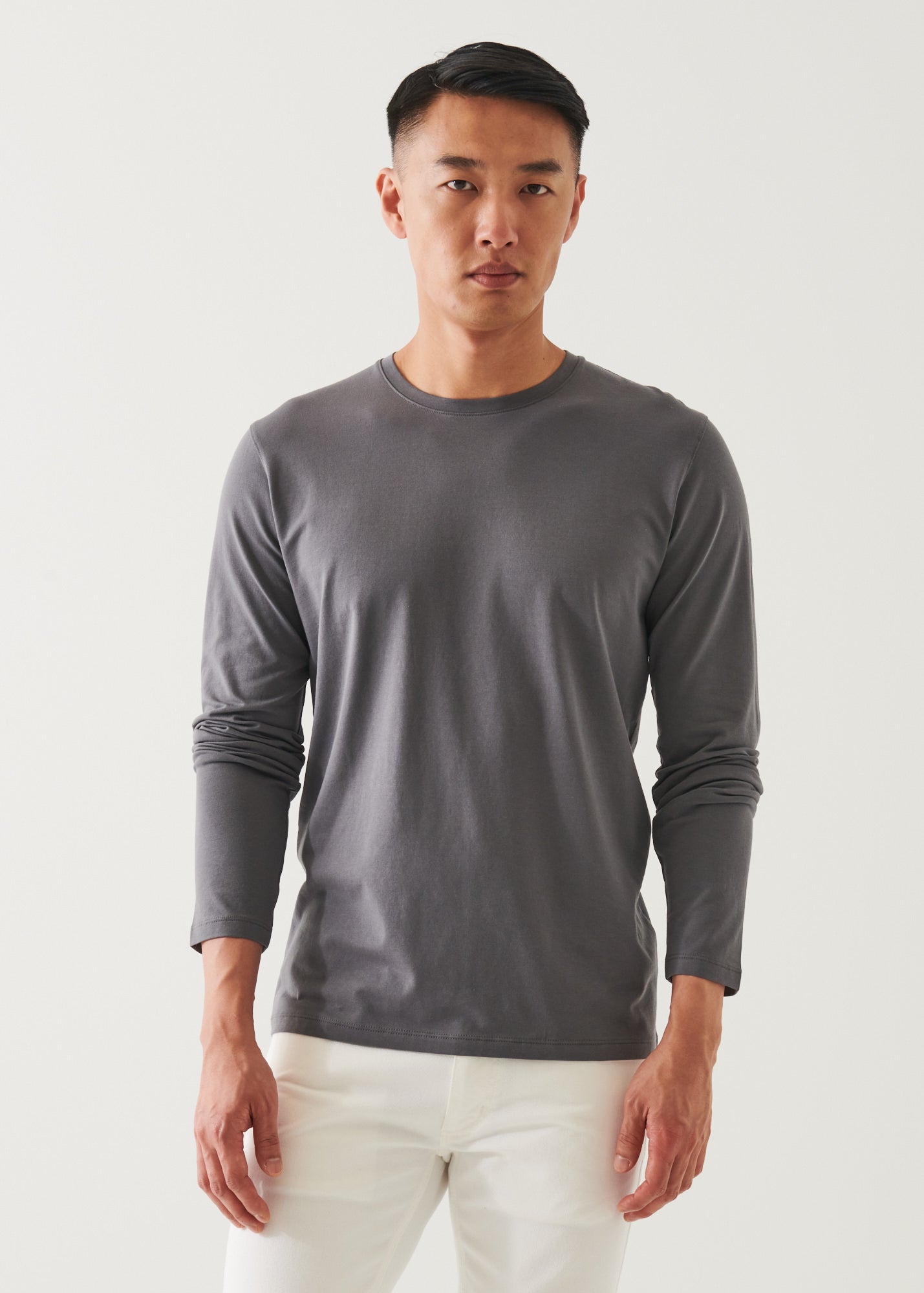 PIMA COTTON STRETCH LONG SLEEVE T-SHIRT | PATRICK ASSARAF.