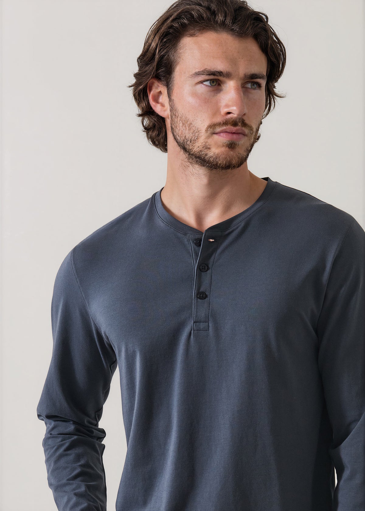 Pima Cotton Stretch Henley - PATRICK ASSARAF