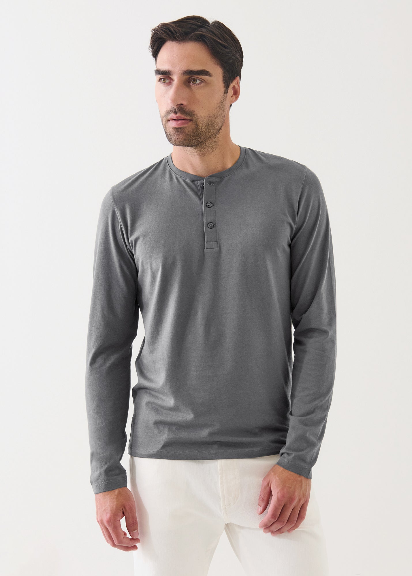 Pima Cotton Stretch Henley - PATRICK ASSARAF