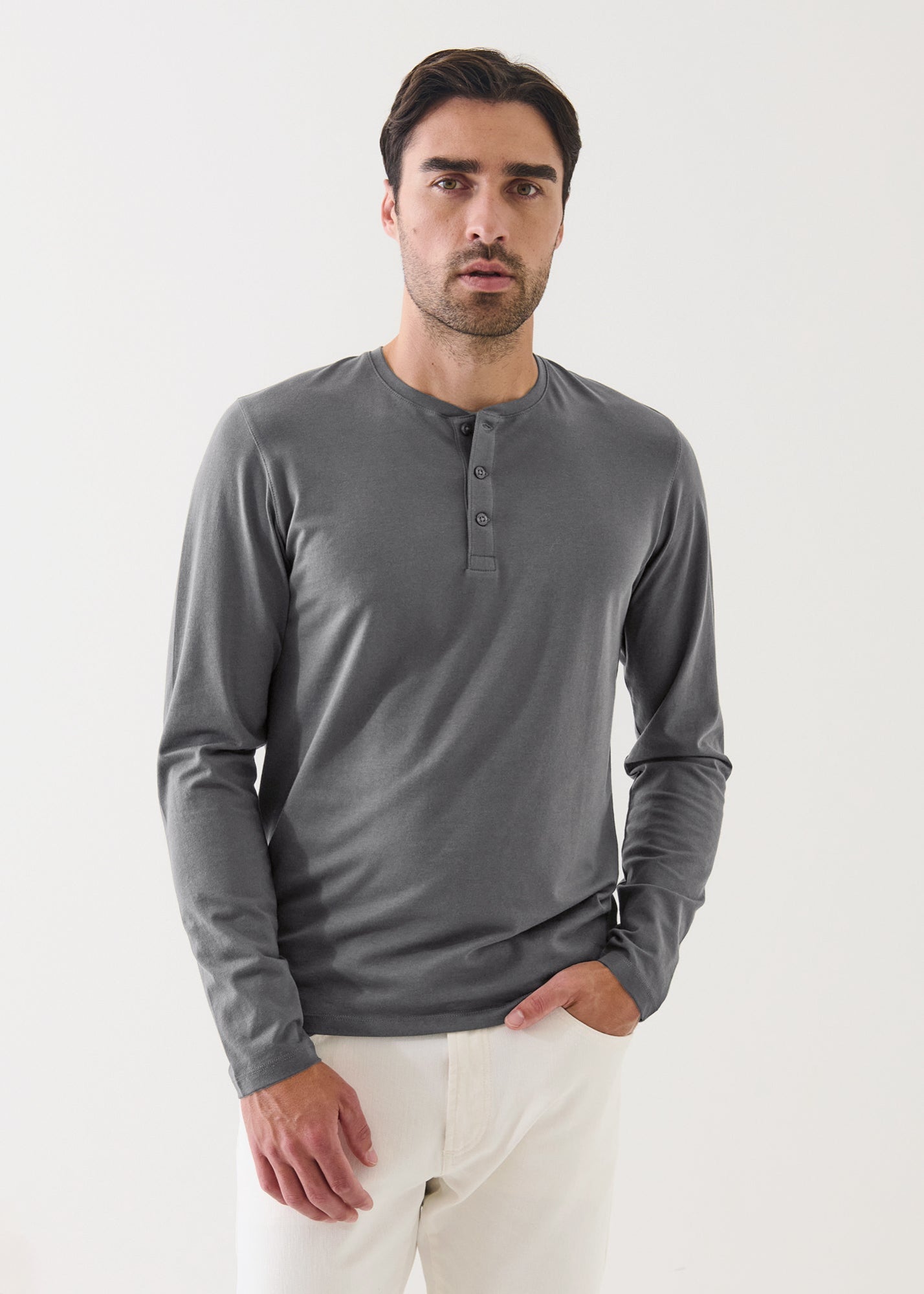 Pima Cotton Stretch Henley - PATRICK ASSARAF