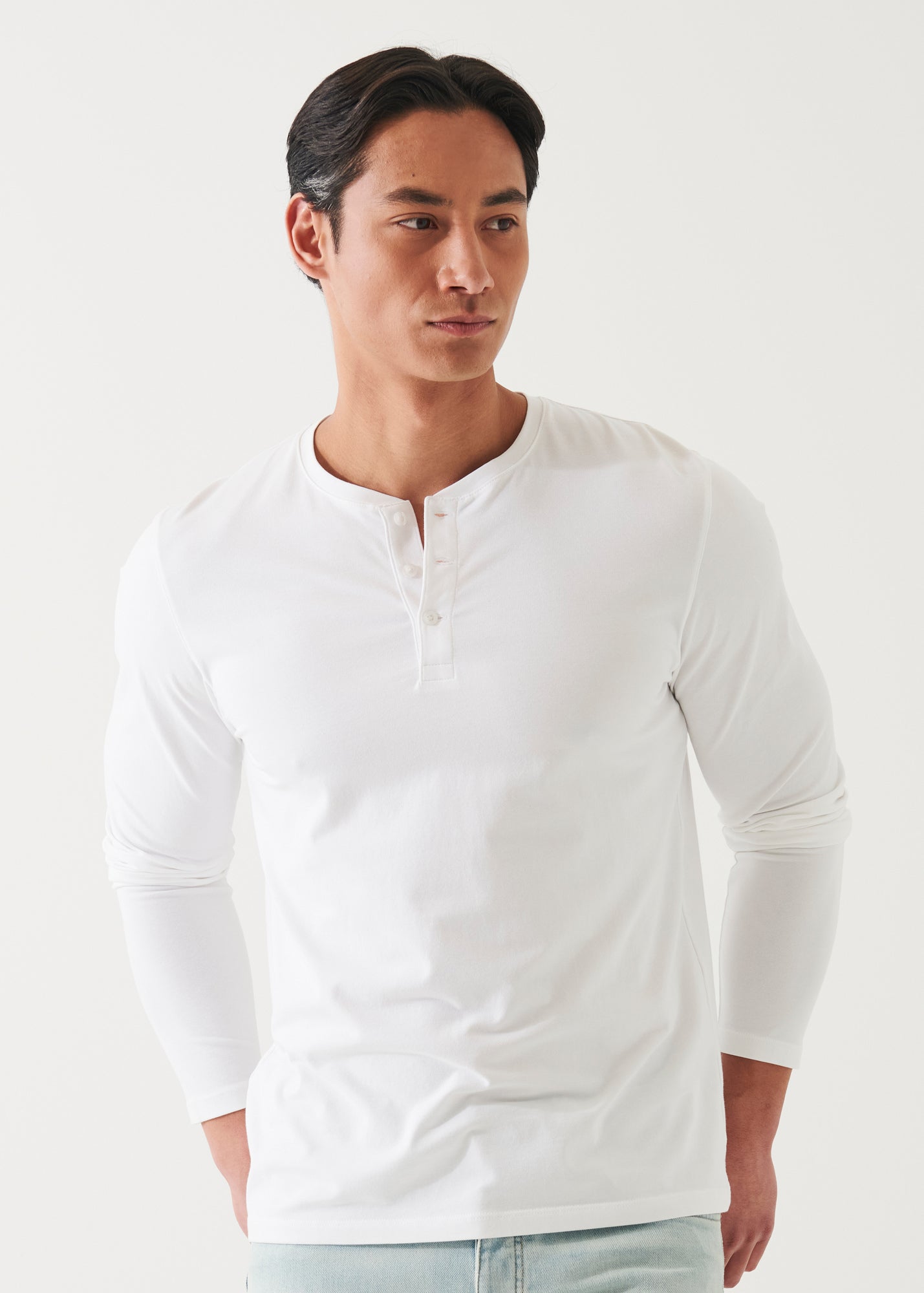 Pima Cotton Stretch Henley - PATRICK ASSARAF