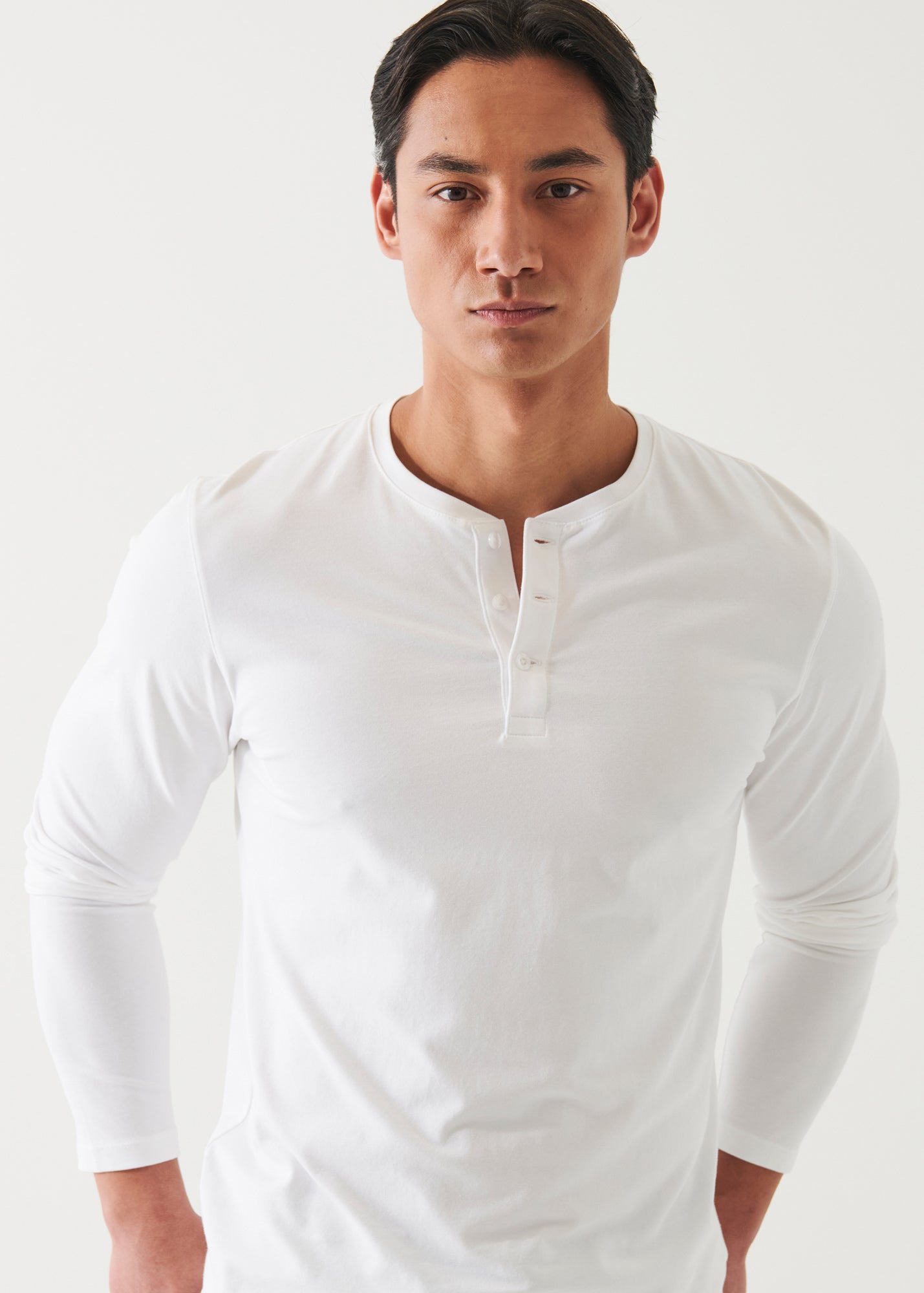 Pima Cotton Stretch Henley - PATRICK ASSARAF