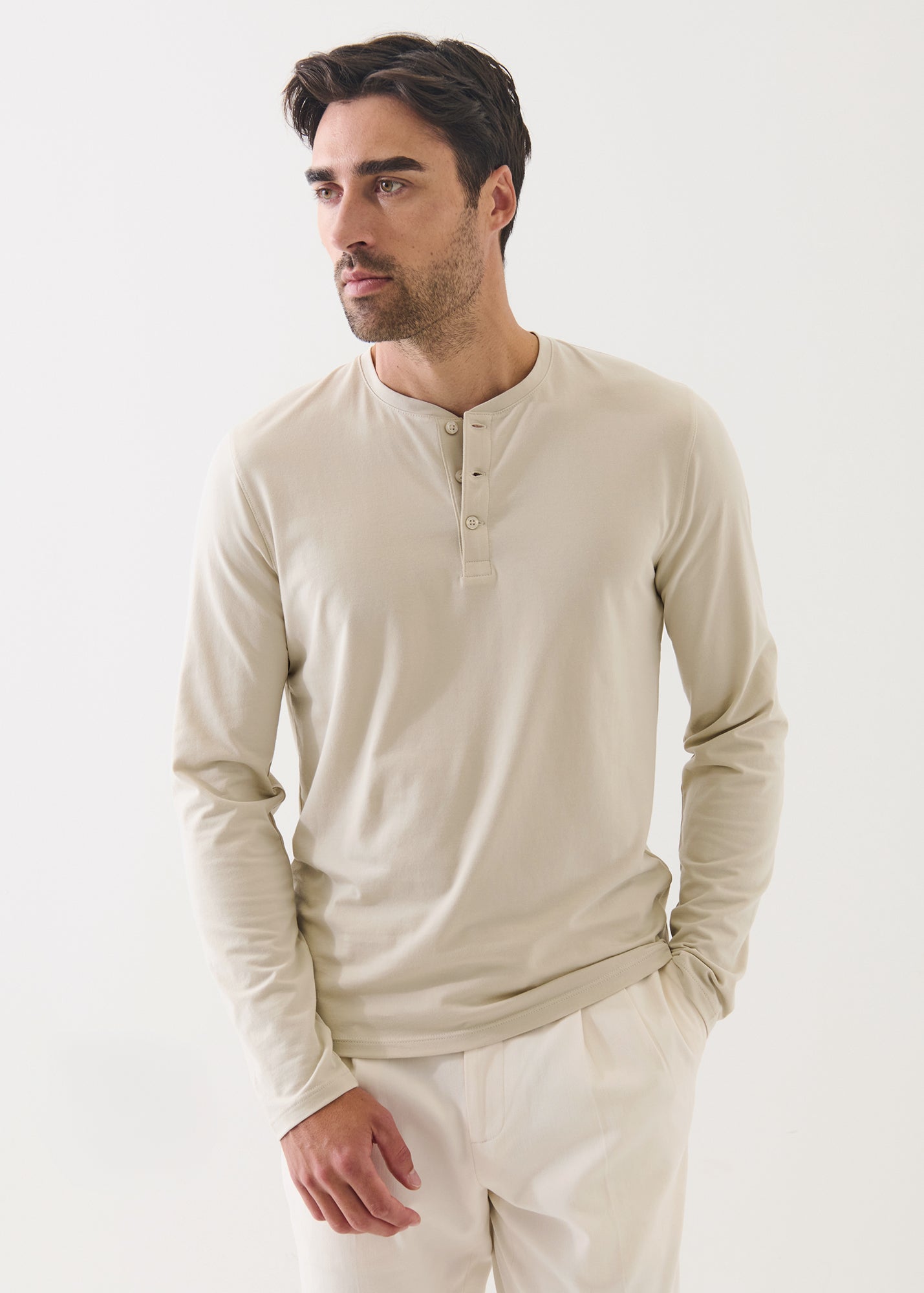 Pima Cotton Stretch Henley - PATRICK ASSARAF