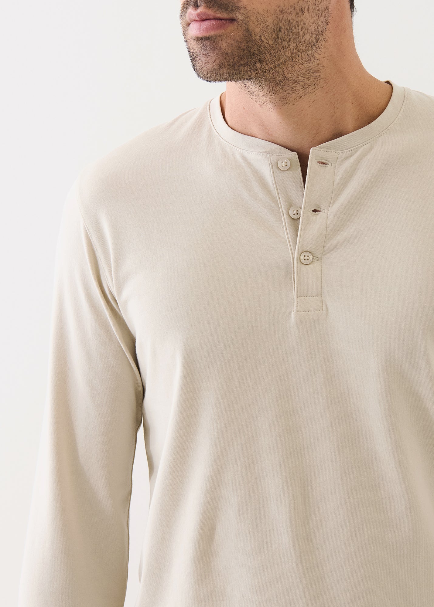 Pima Cotton Stretch Henley - PATRICK ASSARAF