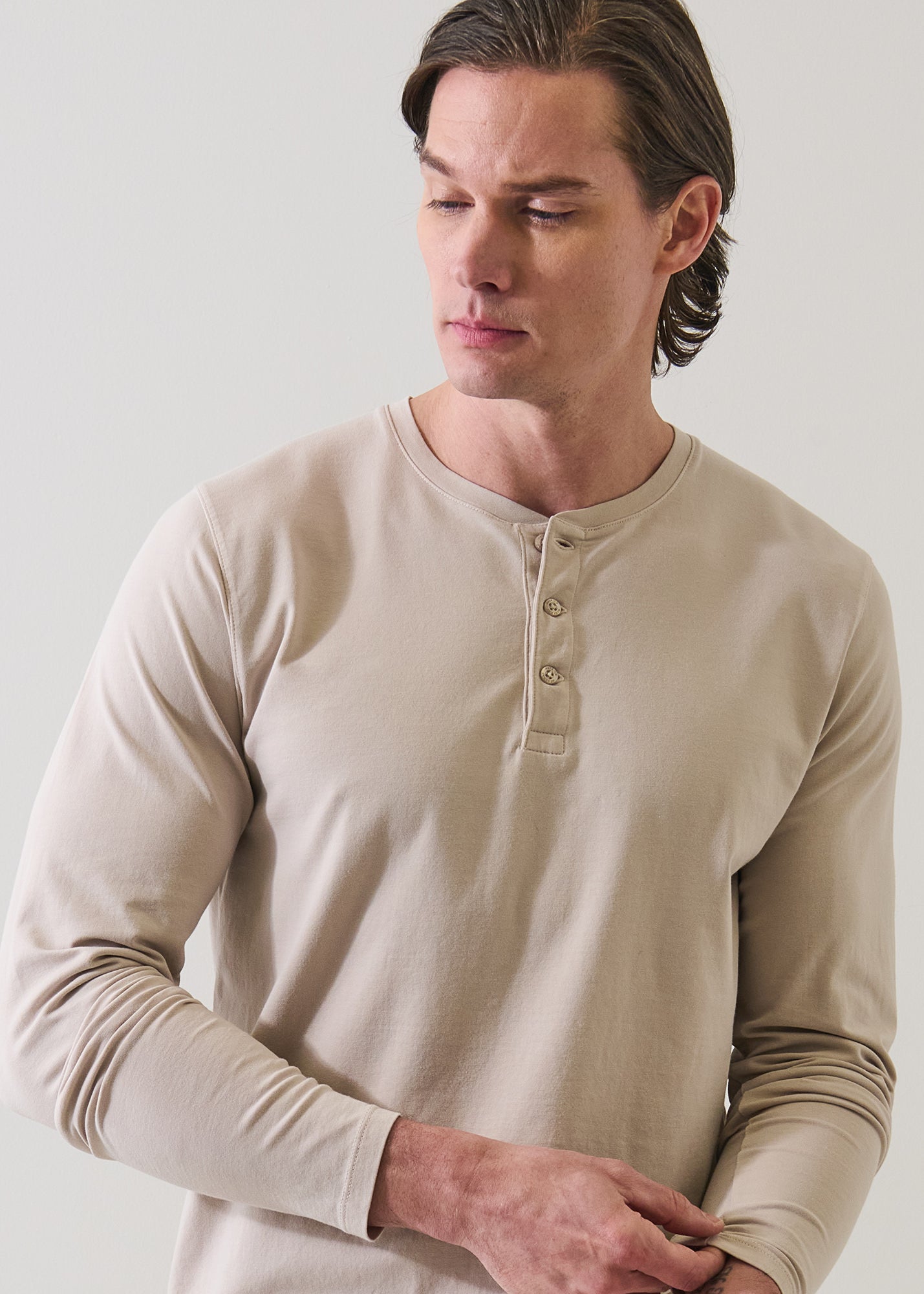 Pima Cotton Stretch Henley - PATRICK ASSARAF