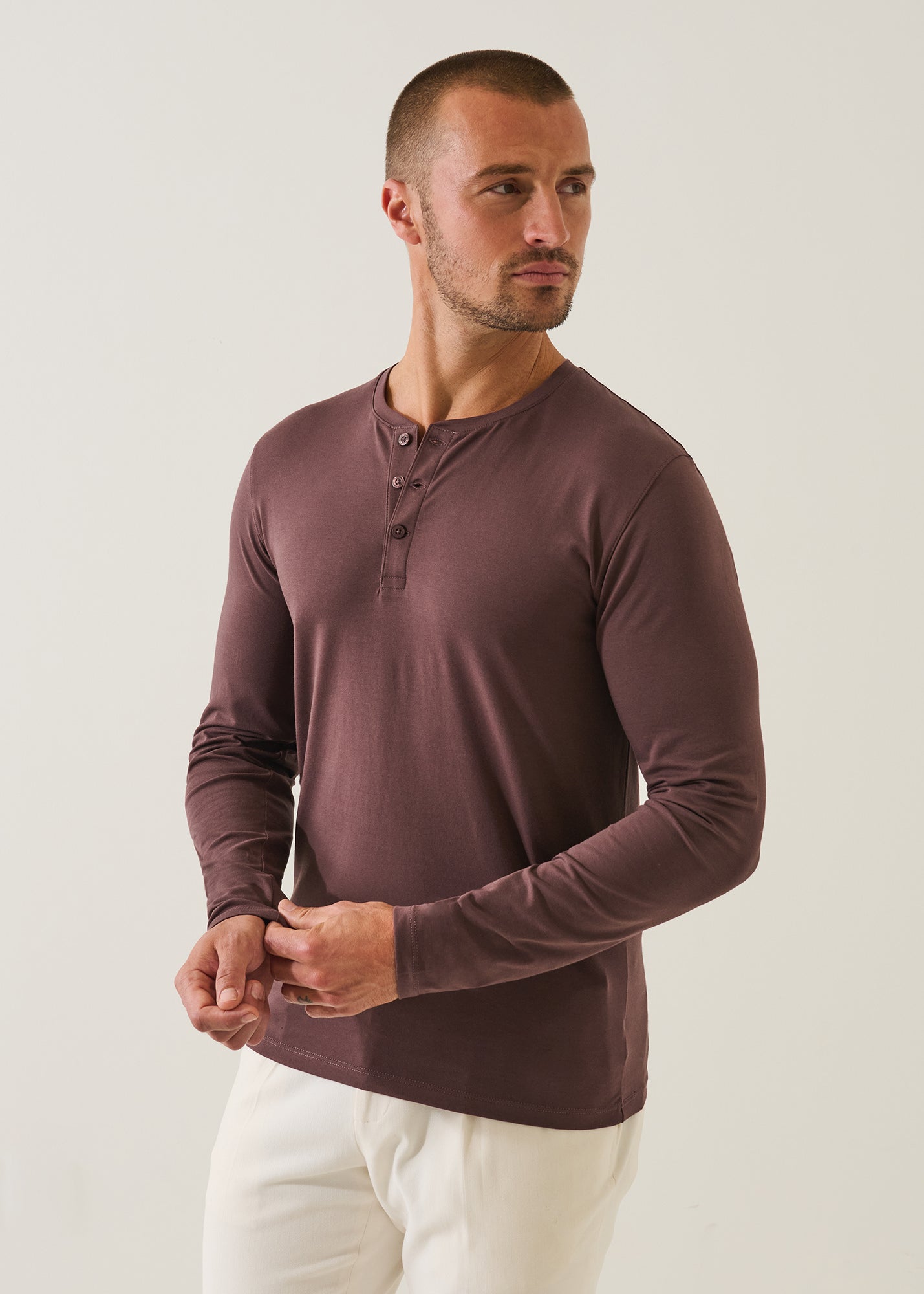 Pima Cotton Stretch Henley