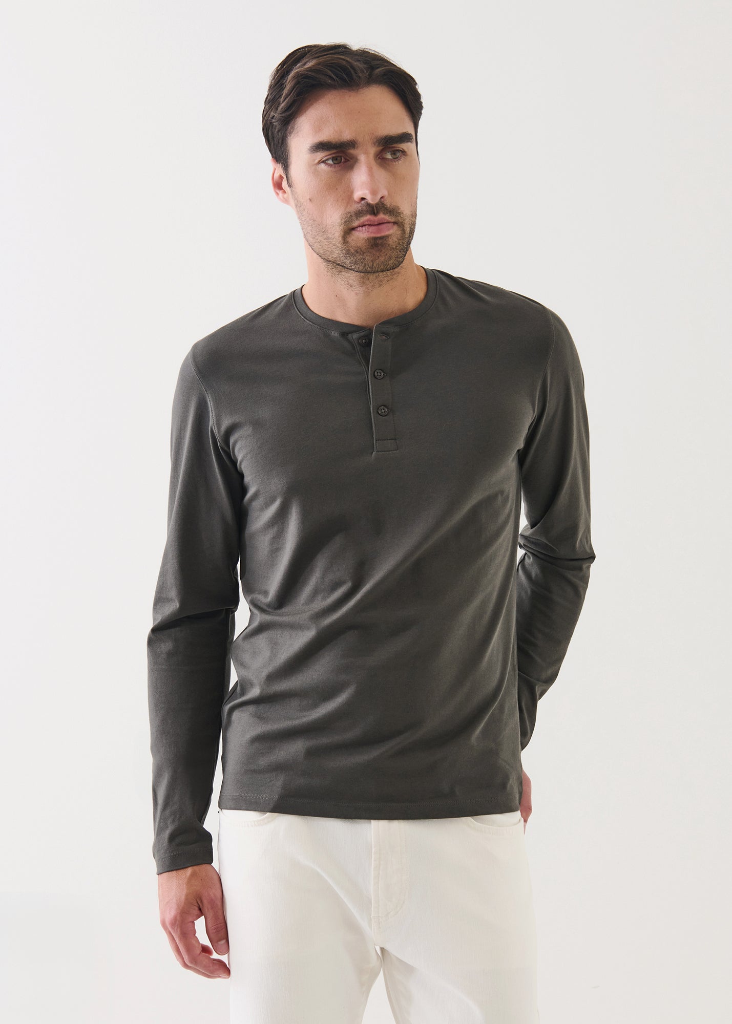 Pima Cotton Stretch Henley - PATRICK ASSARAF