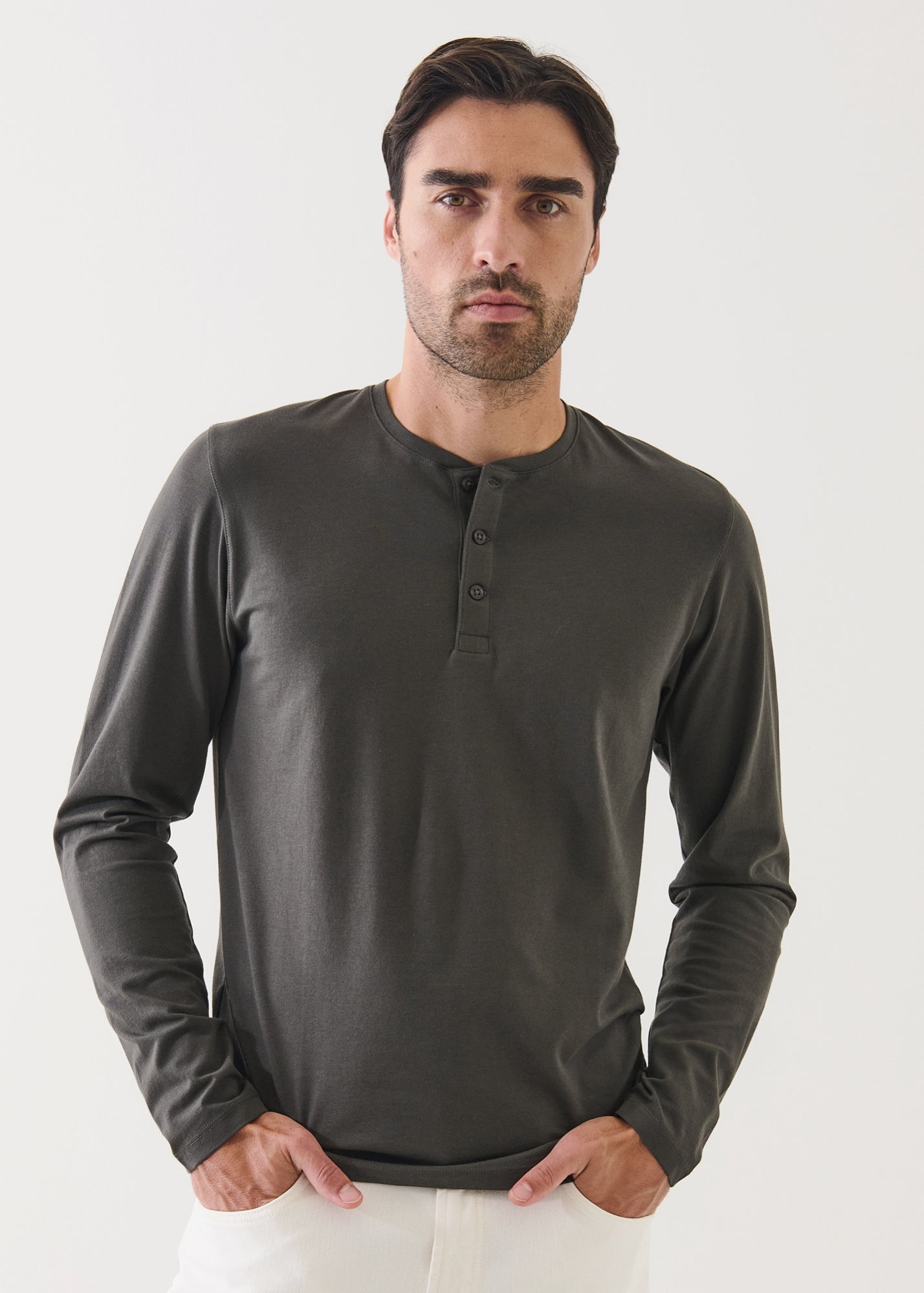 Pima Cotton Stretch Henley - PATRICK ASSARAF