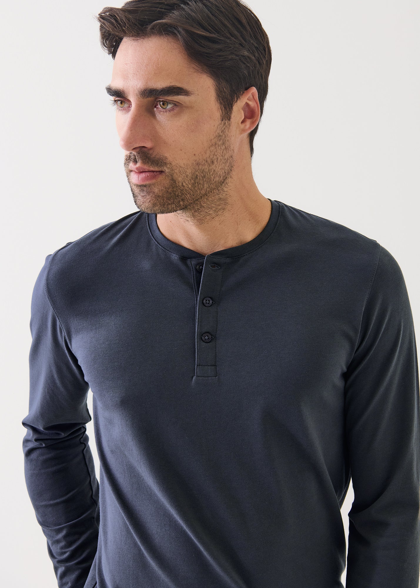 Pima Cotton Stretch Henley - PATRICK ASSARAF