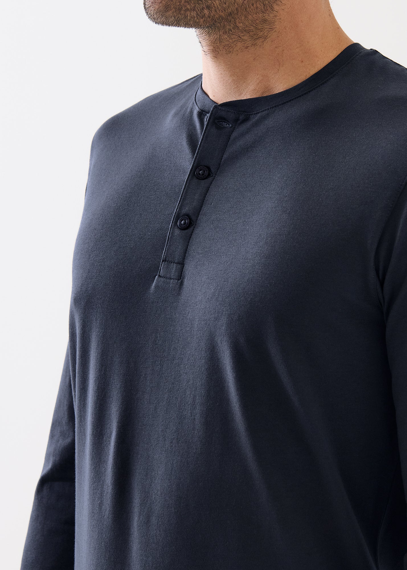 Pima Cotton Stretch Henley - PATRICK ASSARAF