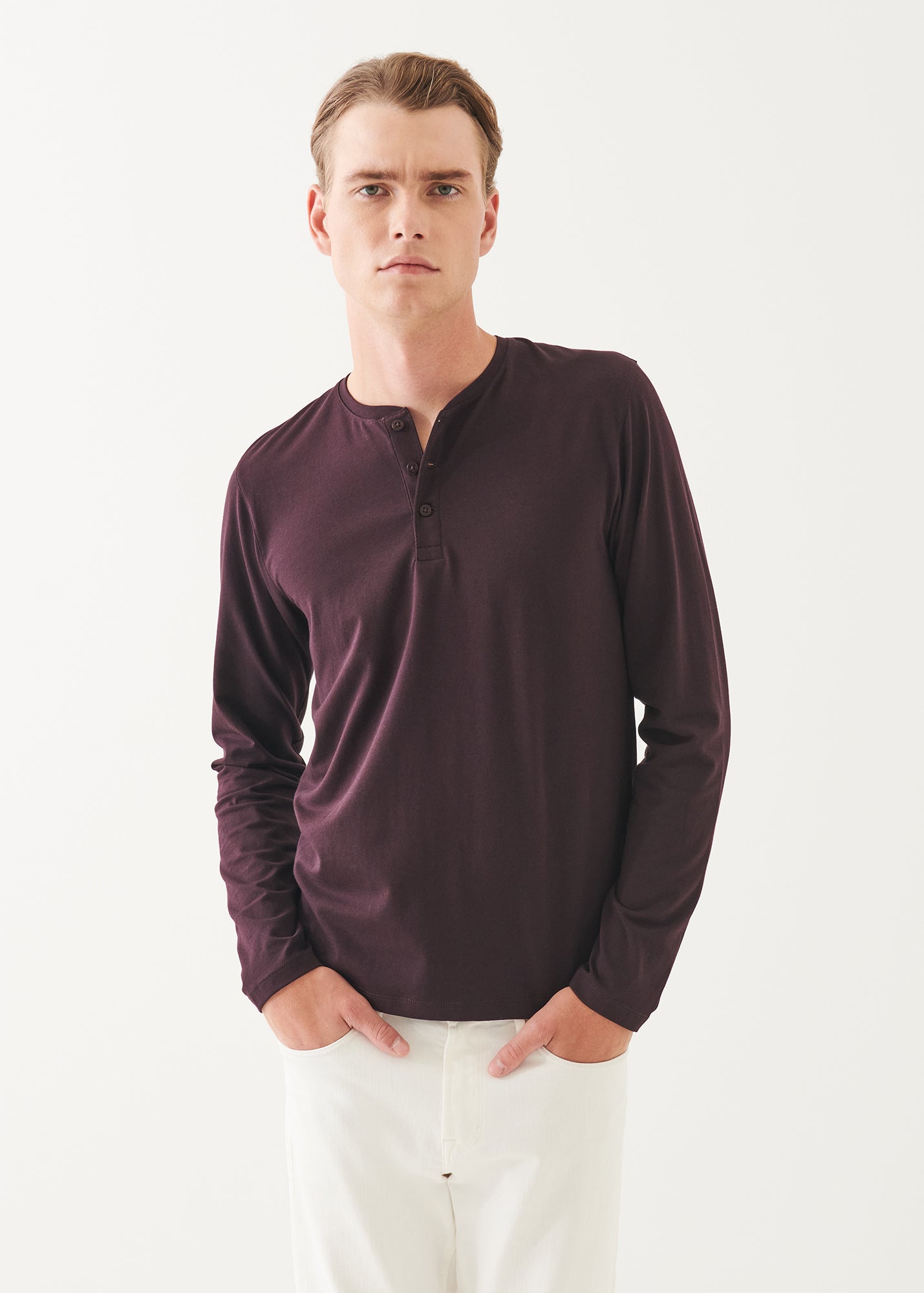 Pima Cotton Stretch Henley - PATRICK ASSARAF