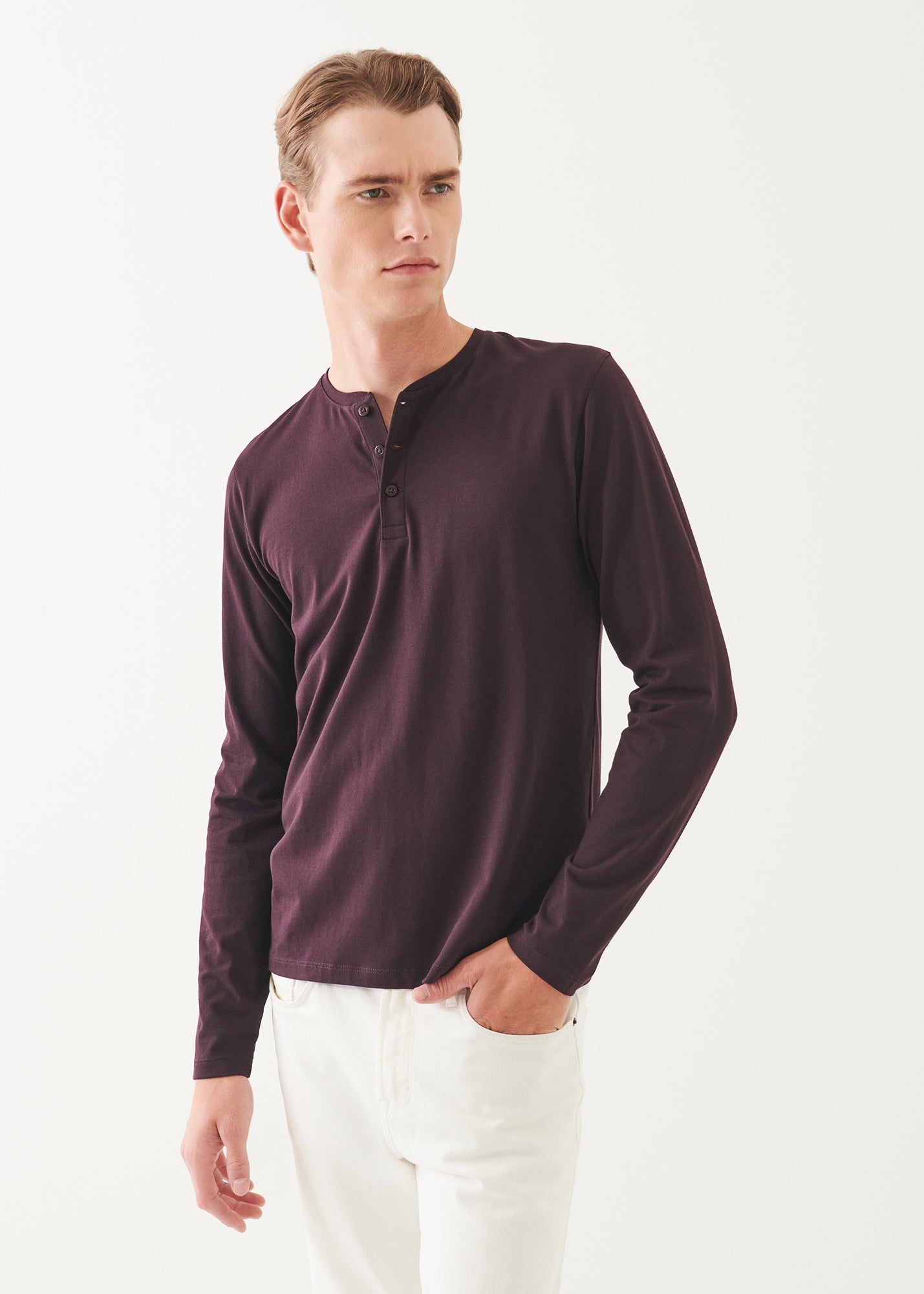 Pima Cotton Stretch Henley - PATRICK ASSARAF