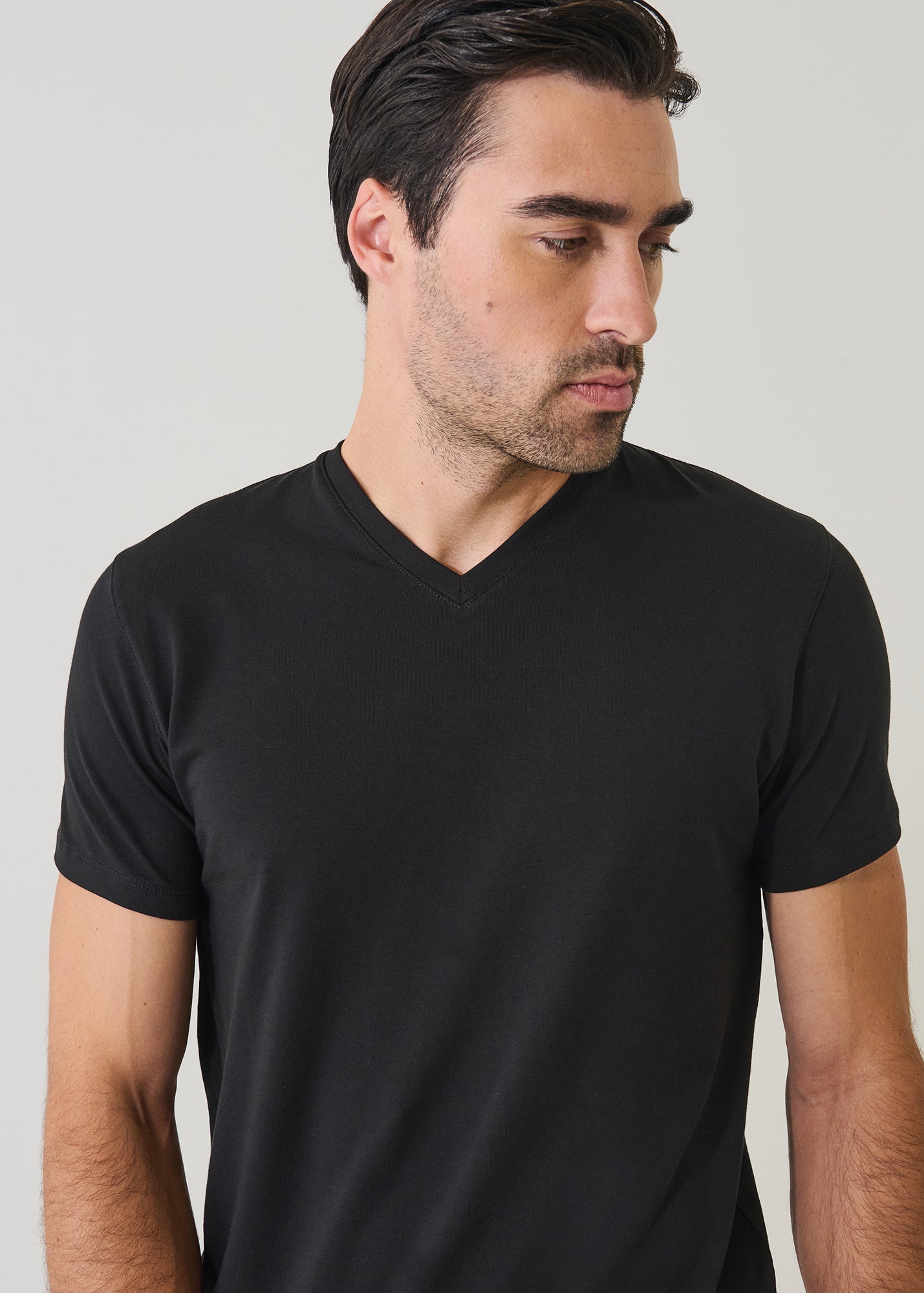 Pima Cotton Stretch V-Neck T-Shirt