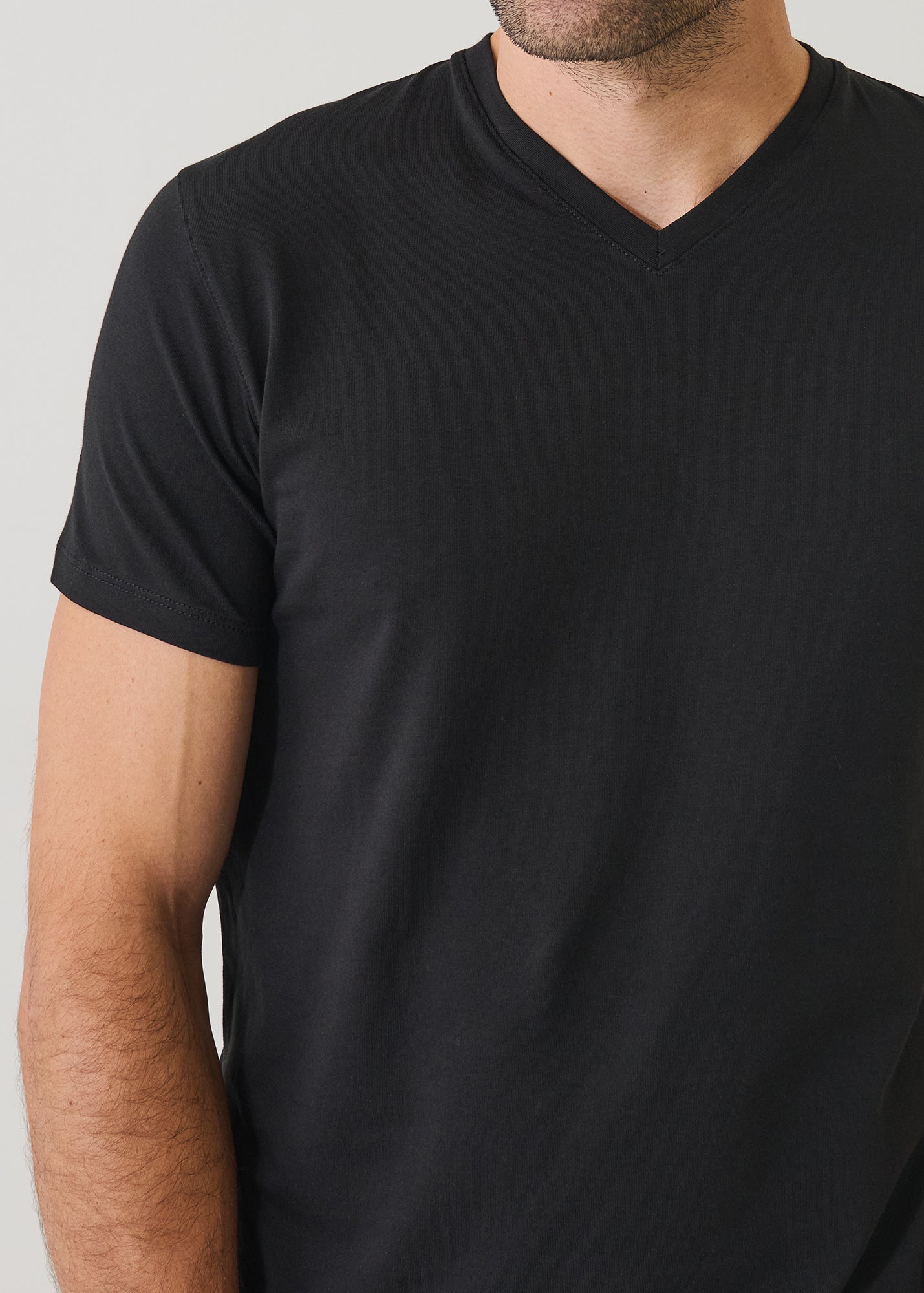 Pima Cotton Stretch V-Neck T-Shirt