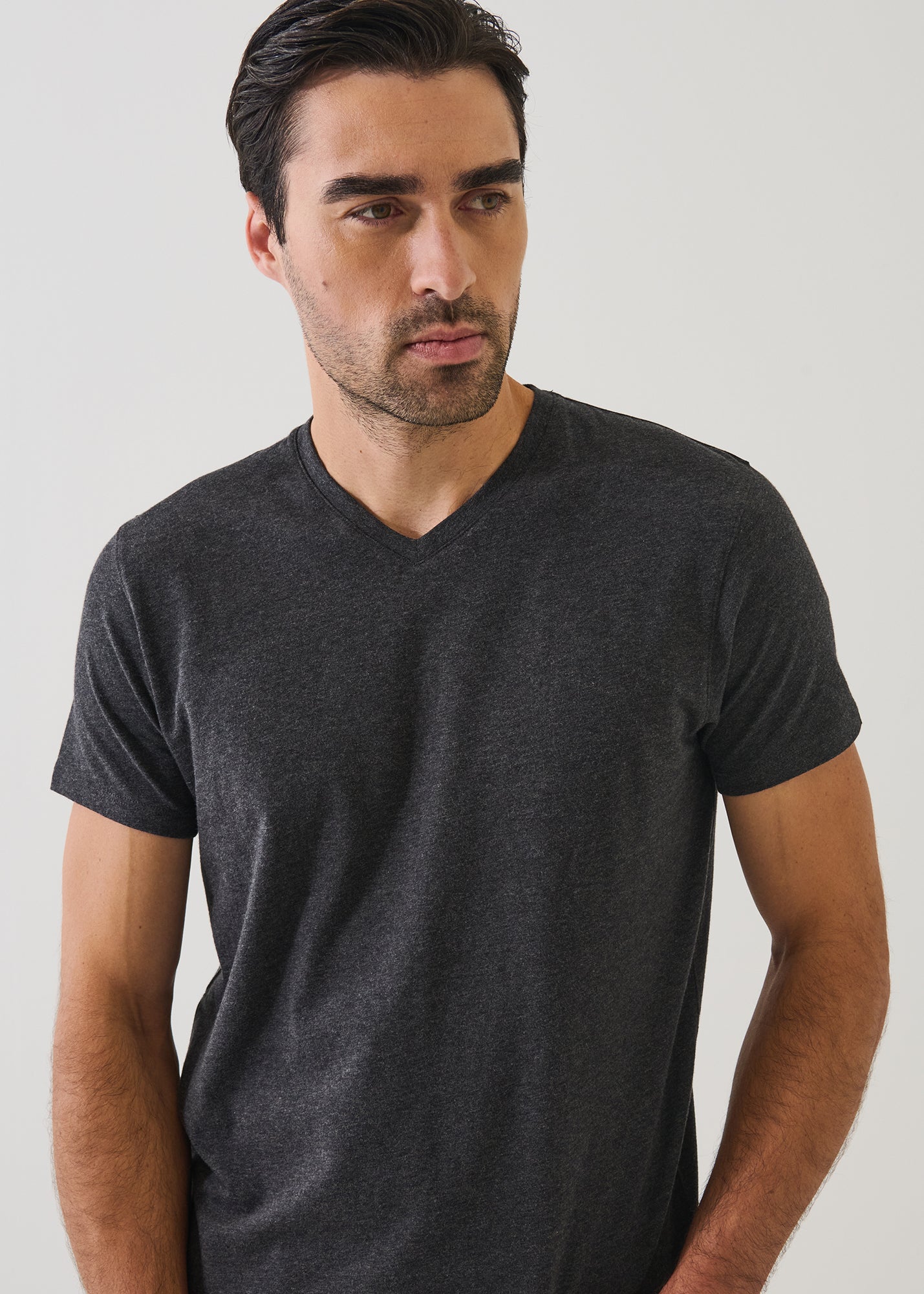 Pima Cotton Stretch V-Neck T-Shirt