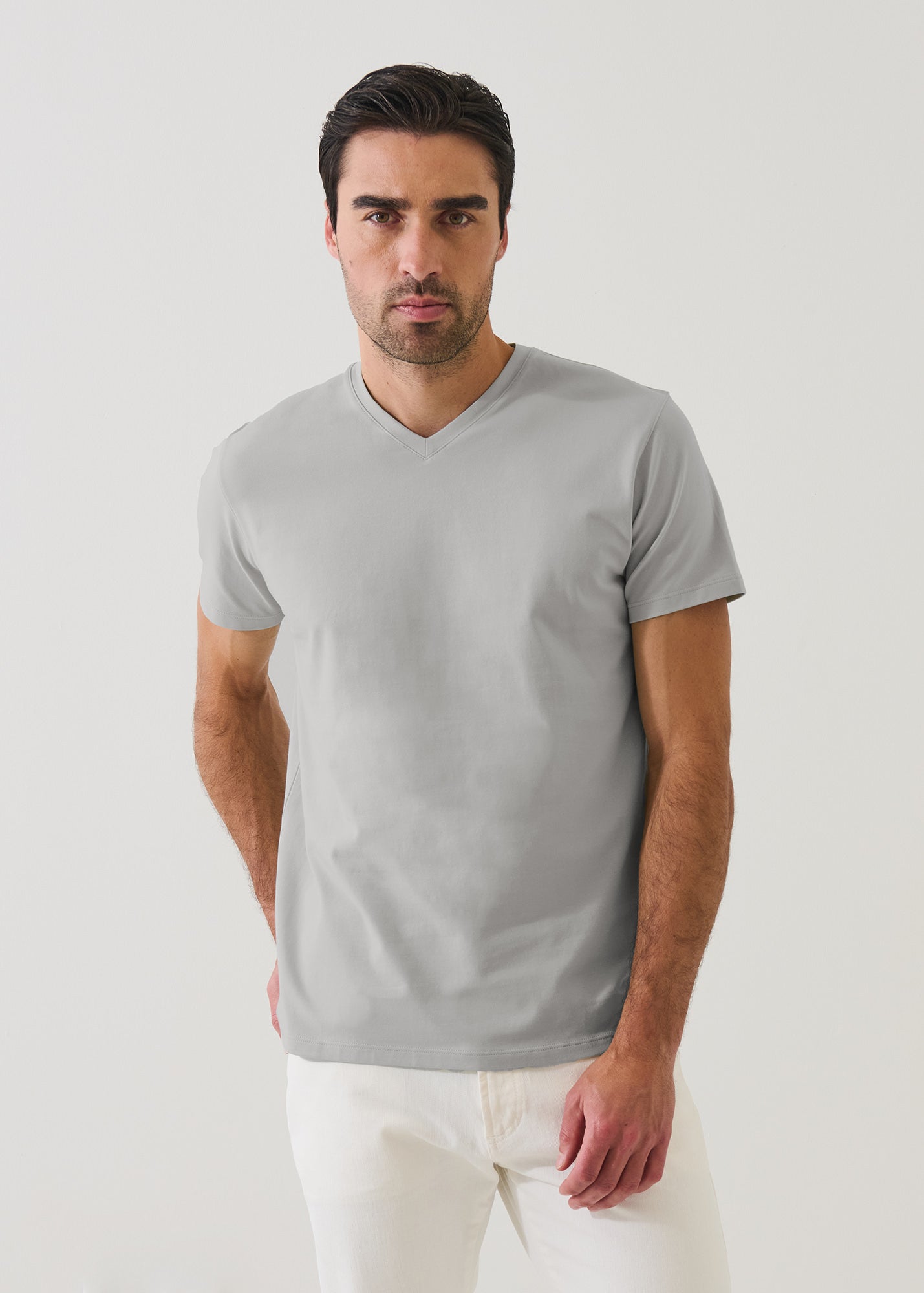 Pima Cotton Stretch V-Neck T-Shirt