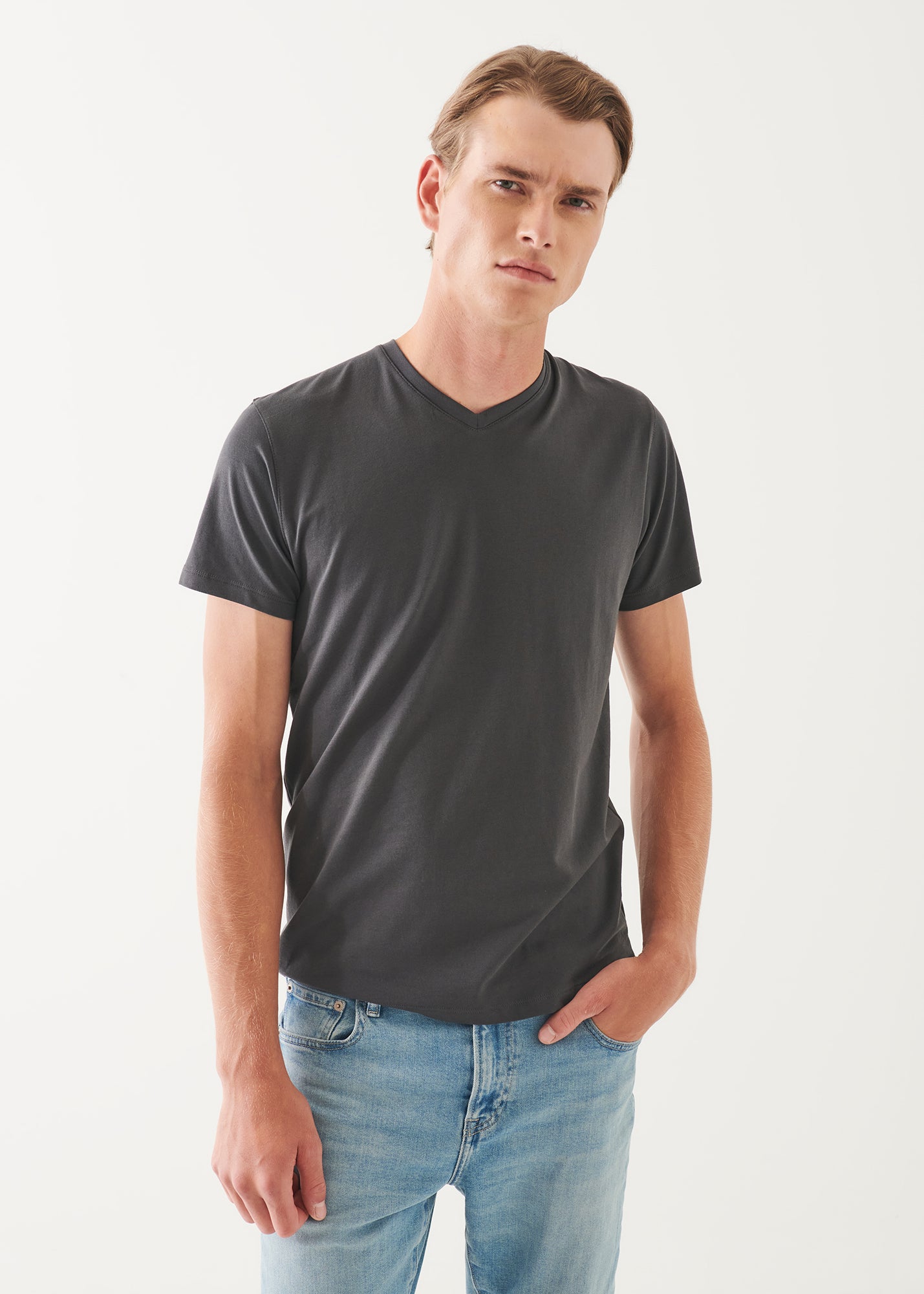 Pima Cotton Stretch V-Neck T-Shirt - PATRICK ASSARAF