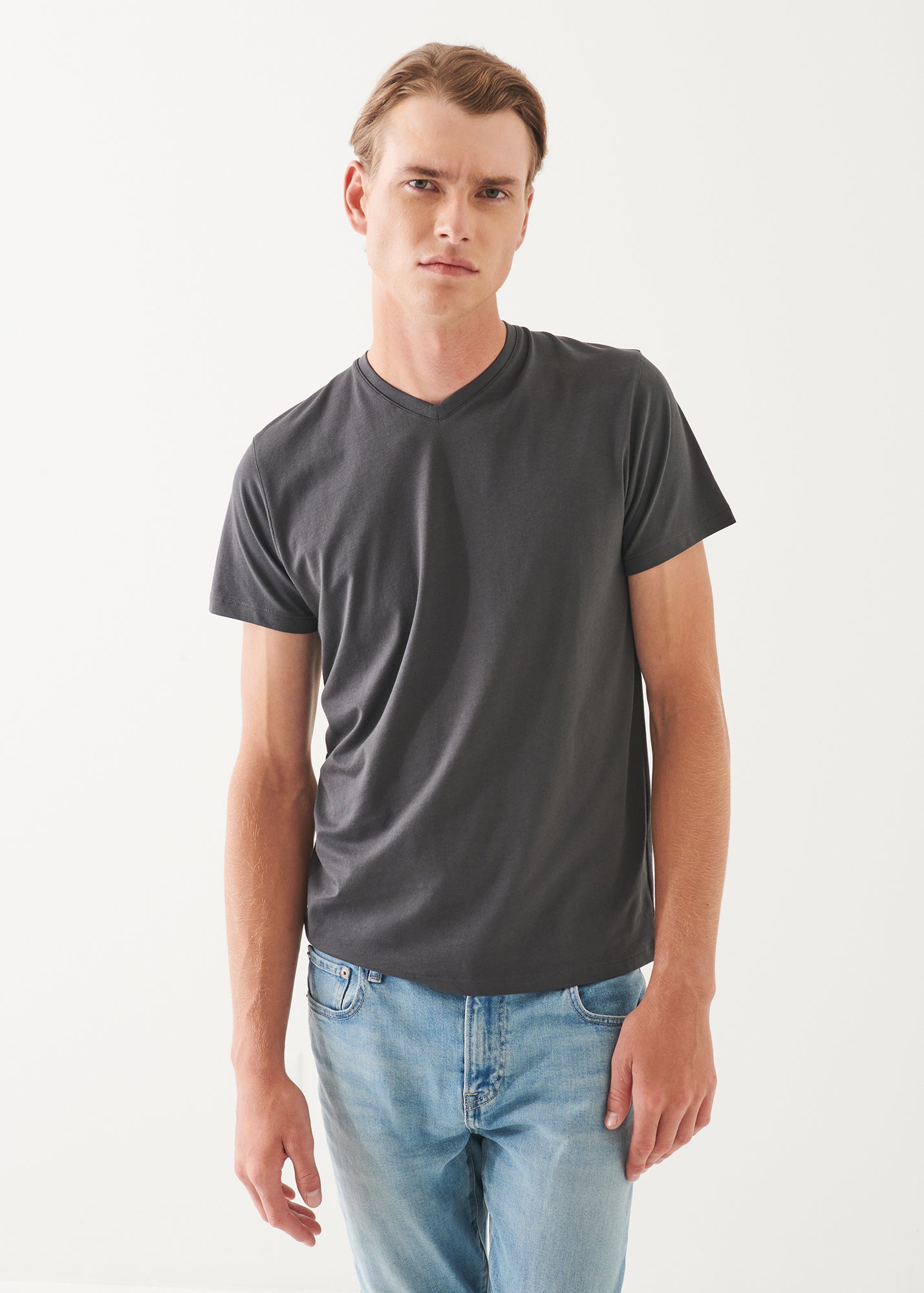 Pima Cotton Stretch V-Neck T-Shirt - PATRICK ASSARAF