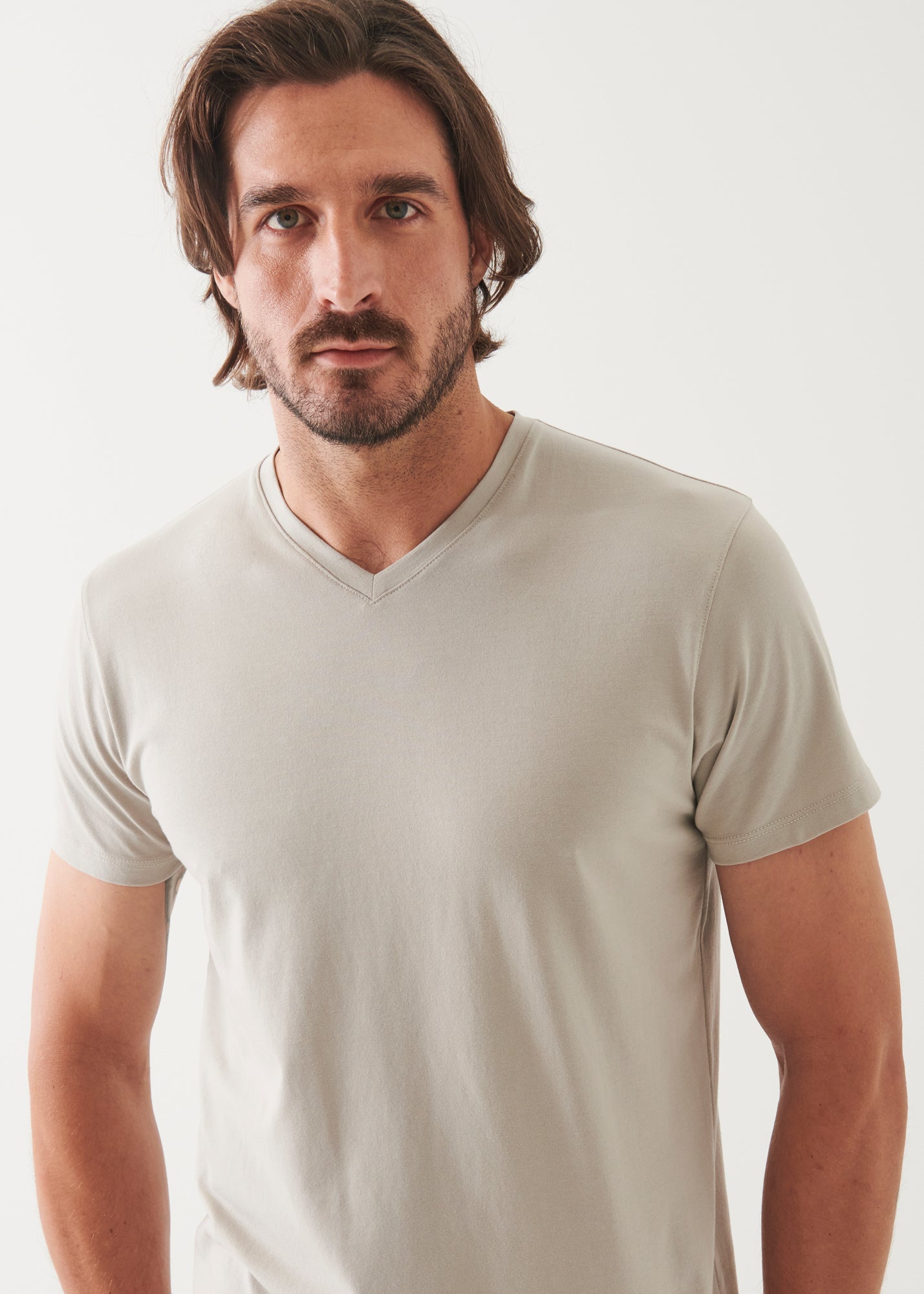 Pima Cotton Stretch V-Neck T-Shirt - PATRICK ASSARAF